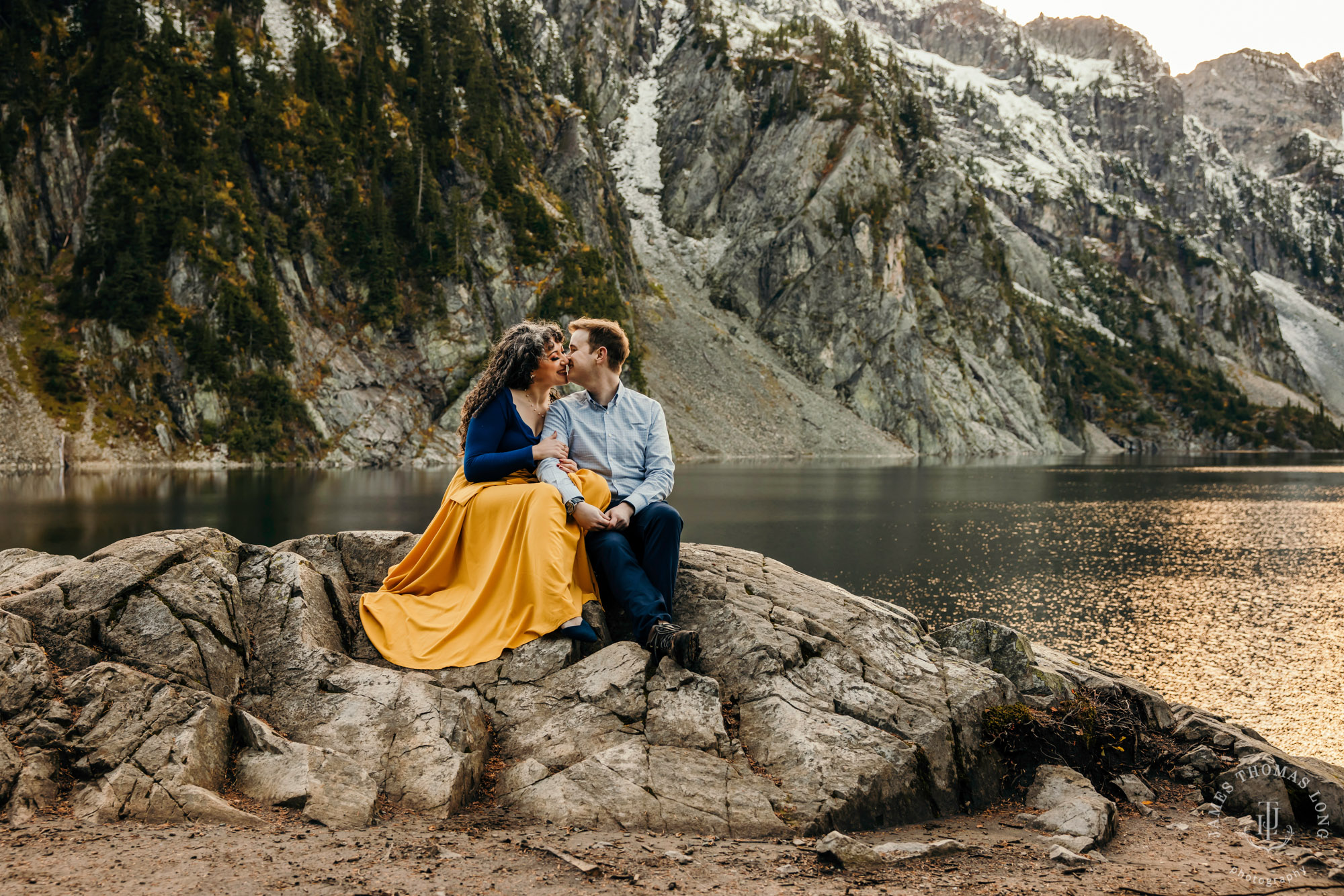 Cascade mountain adventure engagement session by Snoqualmie wedding photographer James Thomas Long Photography