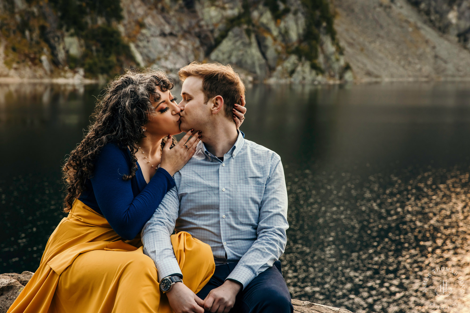 Cascade mountain adventure engagement session by Snoqualmie wedding photographer James Thomas Long Photography