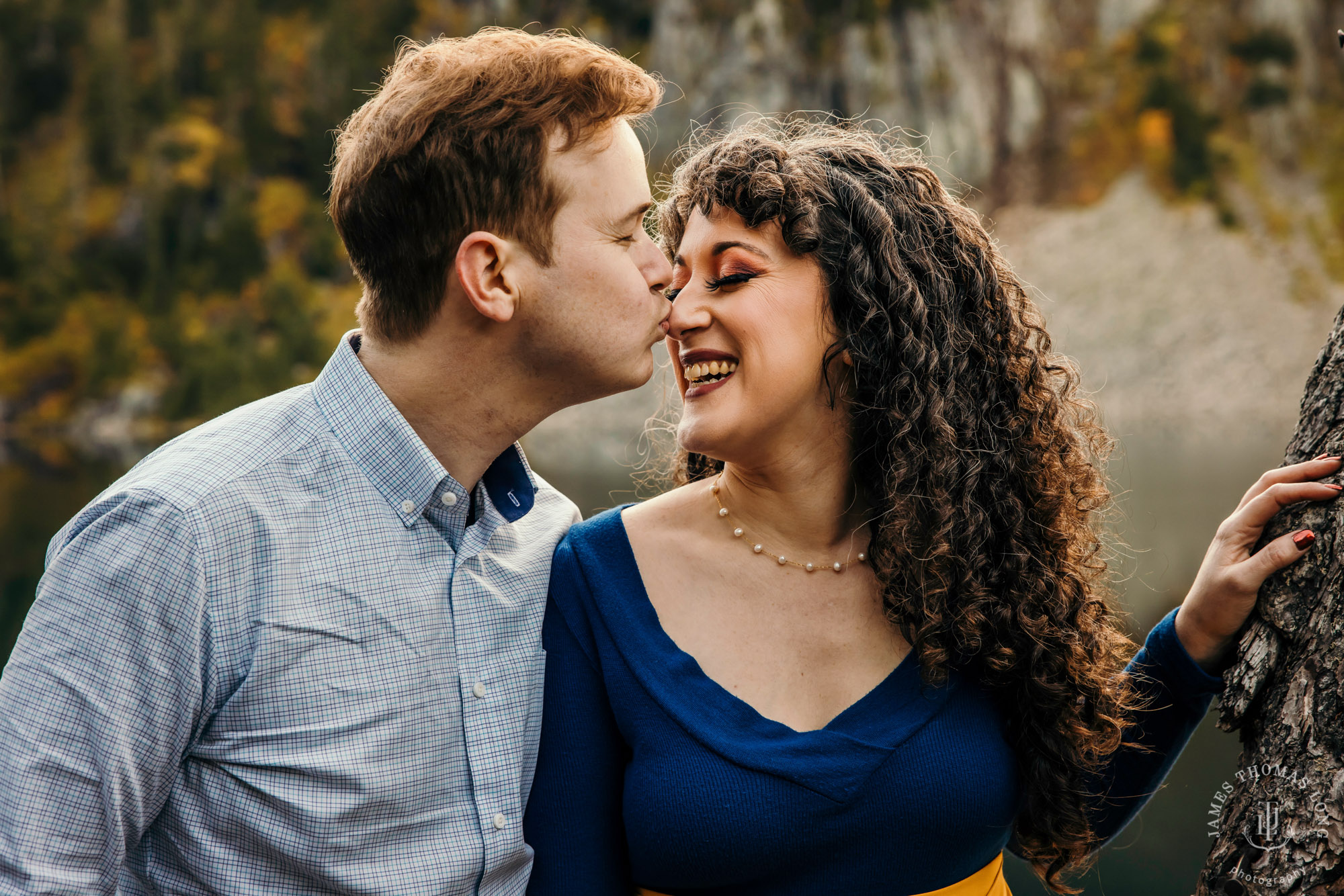 Cascade mountain adventure engagement session by Snoqualmie wedding photographer James Thomas Long Photography