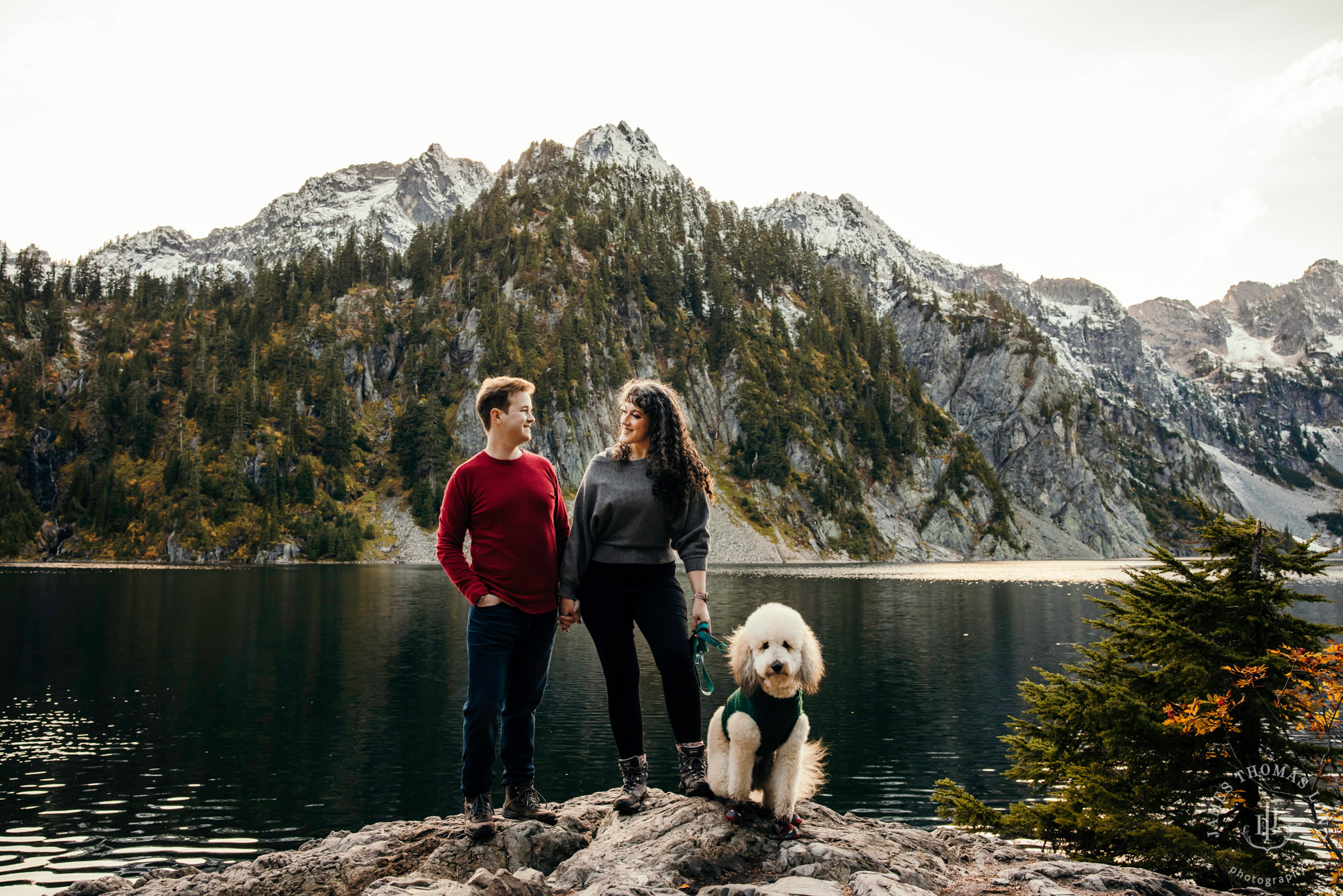 Cascade mountain adventure engagement session by Snoqualmie wedding photographer James Thomas Long Photography