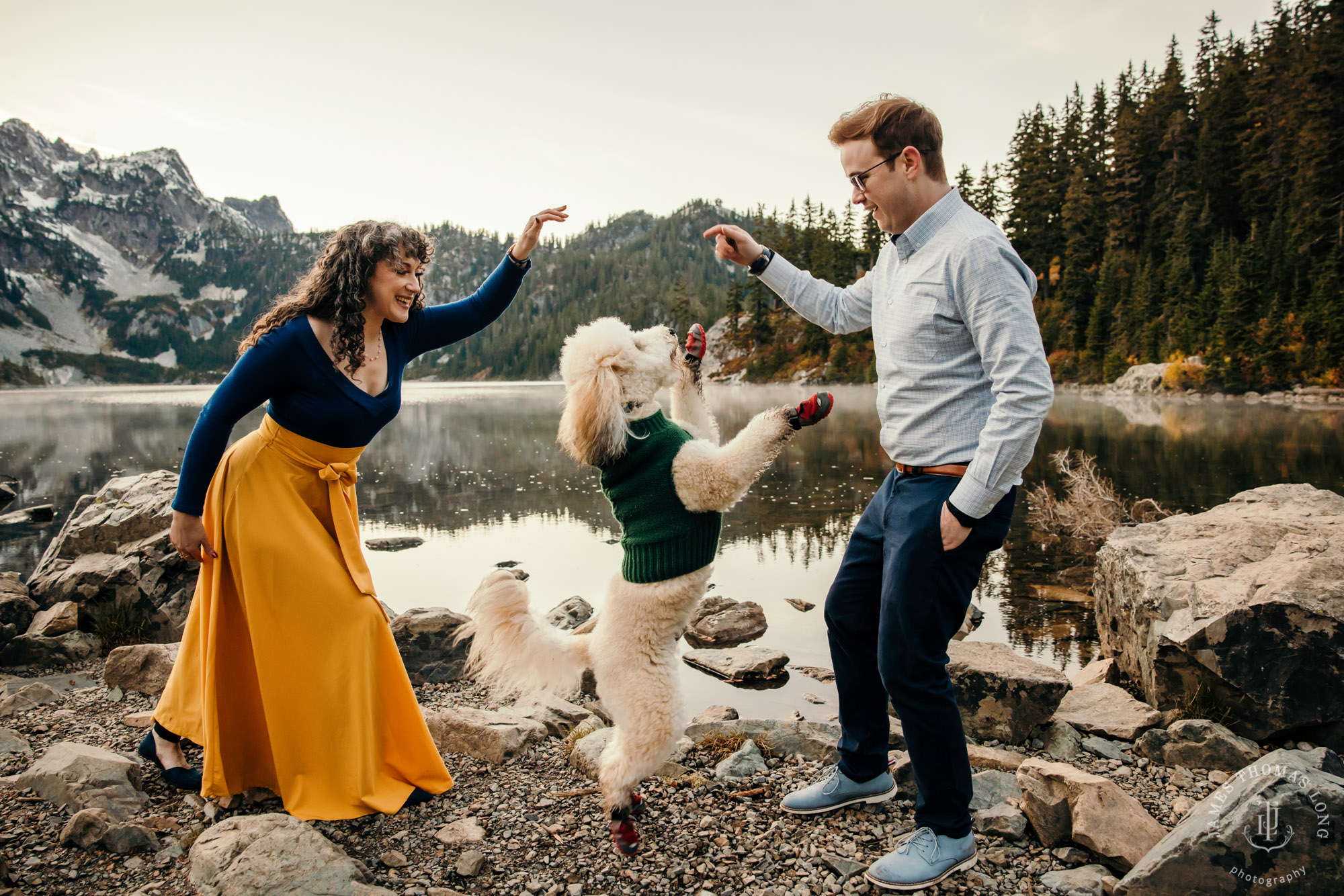 Cascade mountain adventure engagement session by Snoqualmie wedding photographer James Thomas Long Photography