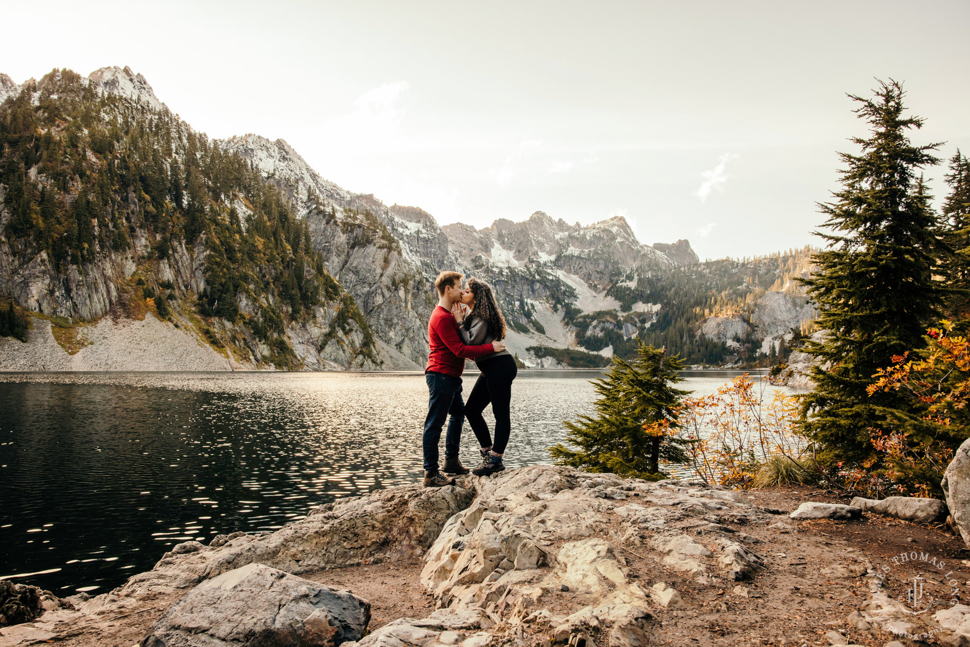 Cascade mountain adventure engagement session by Snoqualmie wedding photographer James Thomas Long Photography