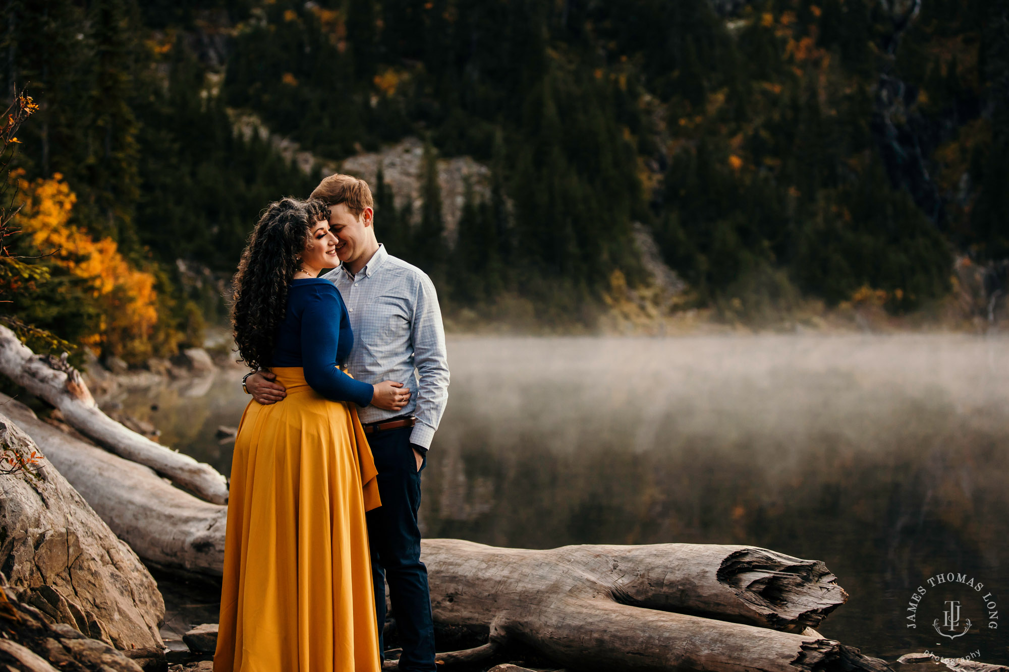 Cascade mountain adventure engagement session by Snoqualmie wedding photographer James Thomas Long Photography