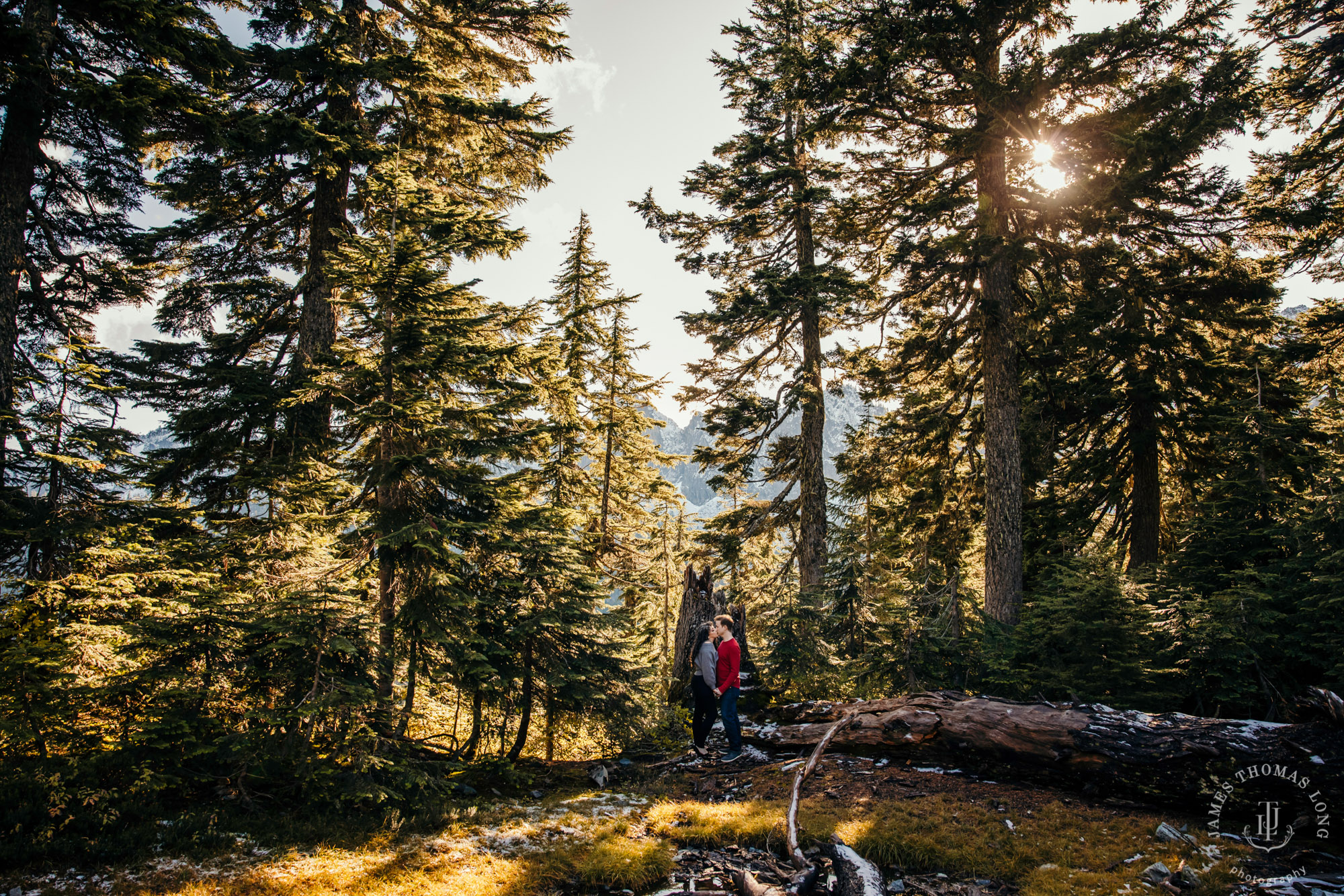 Cascade mountain adventure engagement session by Snoqualmie wedding photographer James Thomas Long Photography