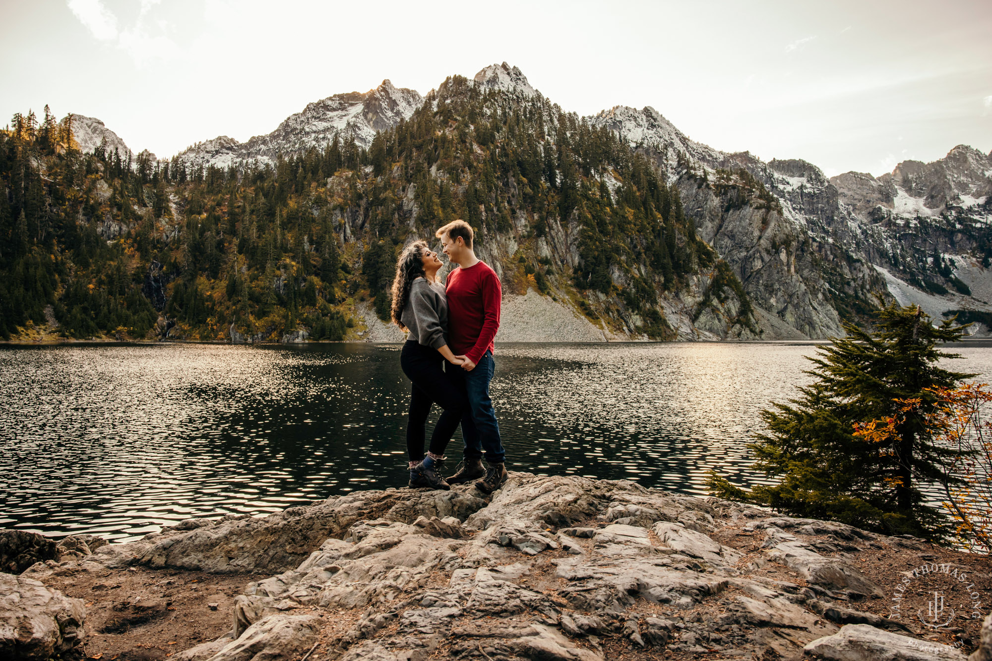 Cascade mountain adventure engagement session by Snoqualmie wedding photographer James Thomas Long Photography