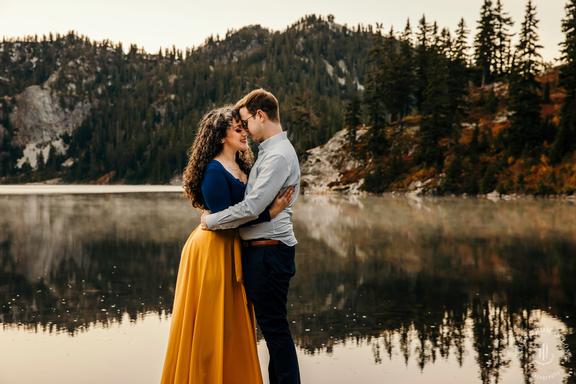 Cascade mountain adventure engagement session by Snoqualmie wedding photographer James Thomas Long Photography