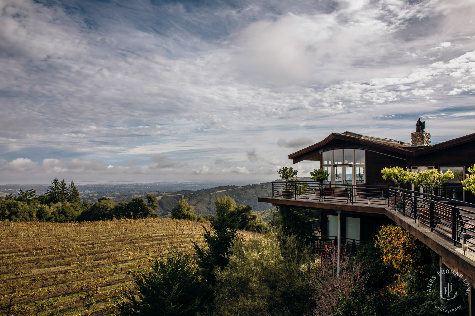 Destination wedding at Tomas Fogarty Winery CA by Seattle wedding photographer James Thomas Long Photography