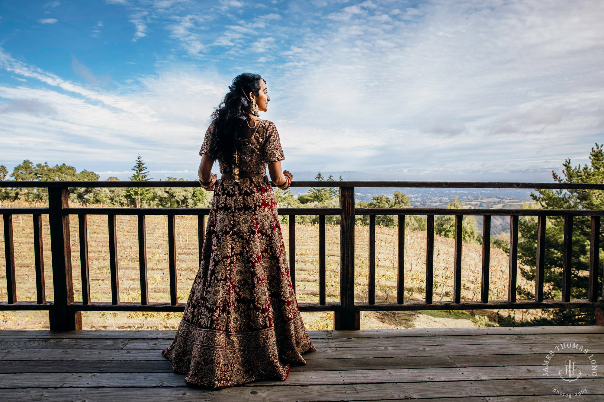 Destination wedding at Tomas Fogarty Winery CA by Seattle wedding photographer James Thomas Long Photography