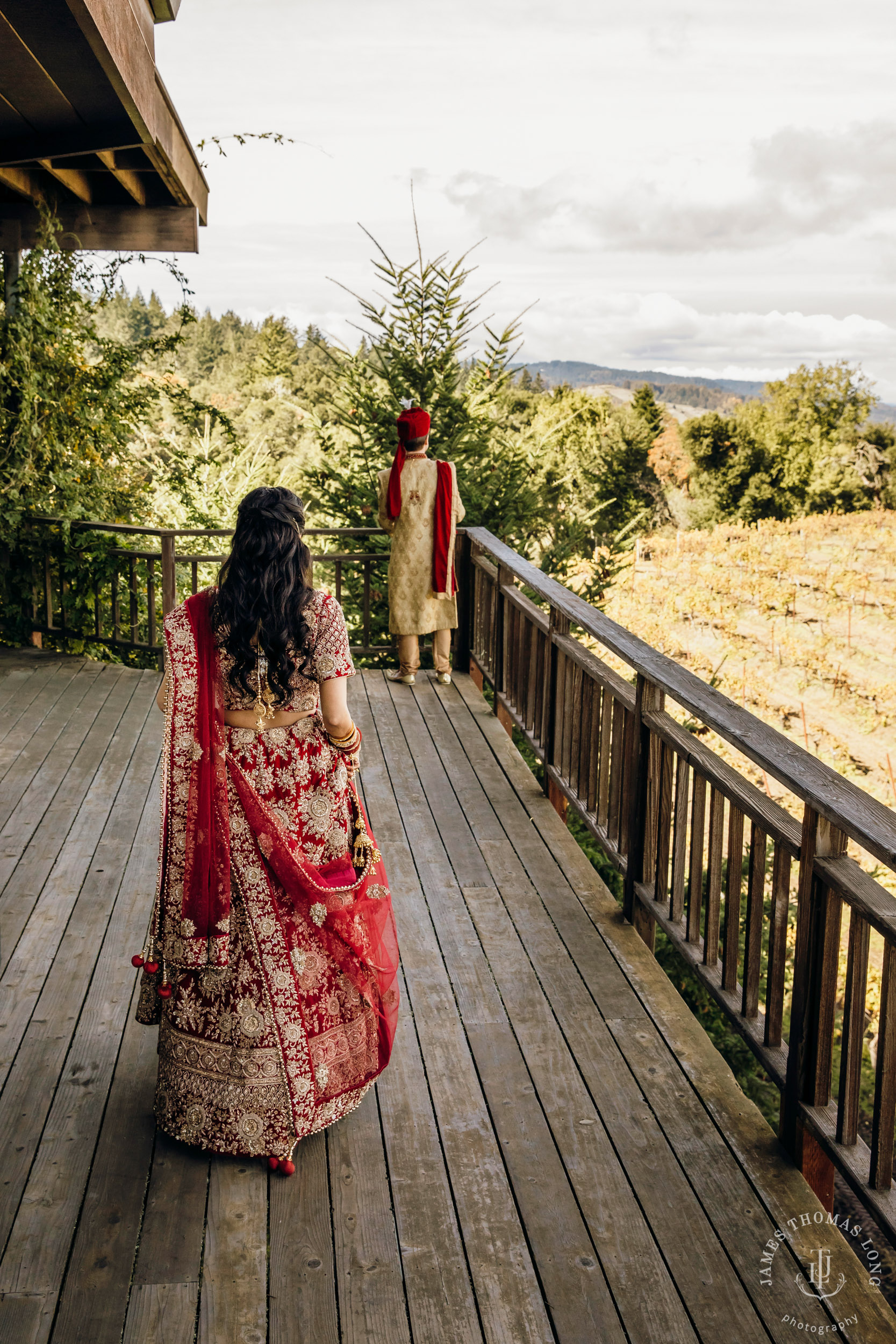 Destination wedding at Tomas Fogarty Winery CA by Seattle wedding photographer James Thomas Long Photography