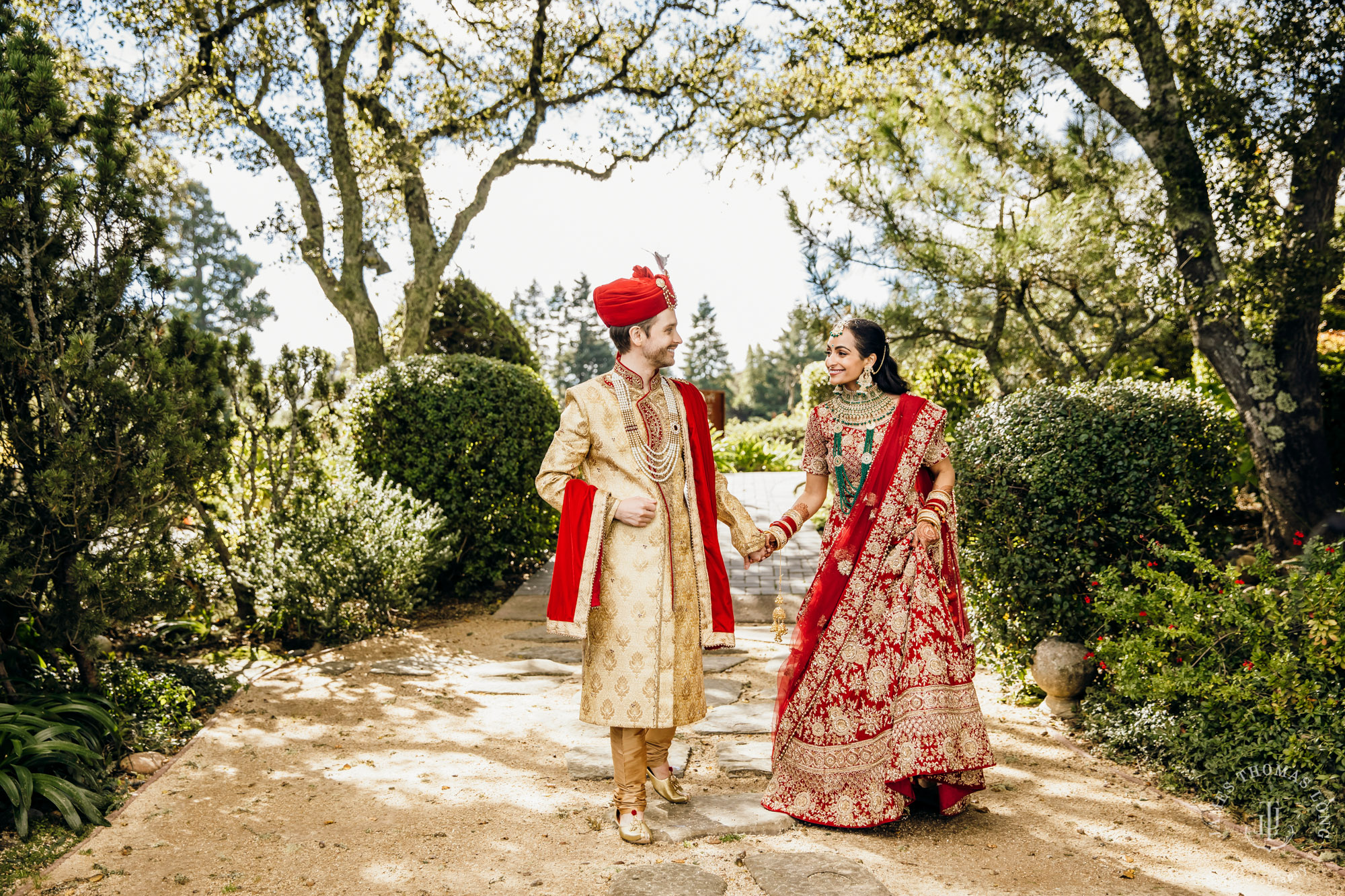 Destination wedding at Tomas Fogarty Winery CA by Seattle wedding photographer James Thomas Long Photography