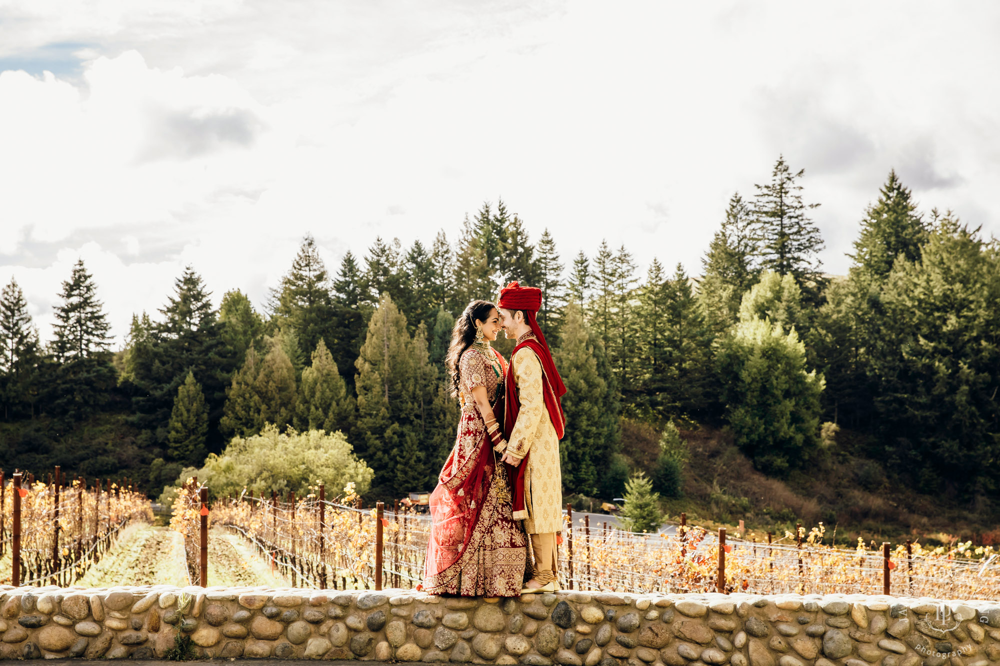 Destination wedding at Tomas Fogarty Winery CA by Seattle wedding photographer James Thomas Long Photography