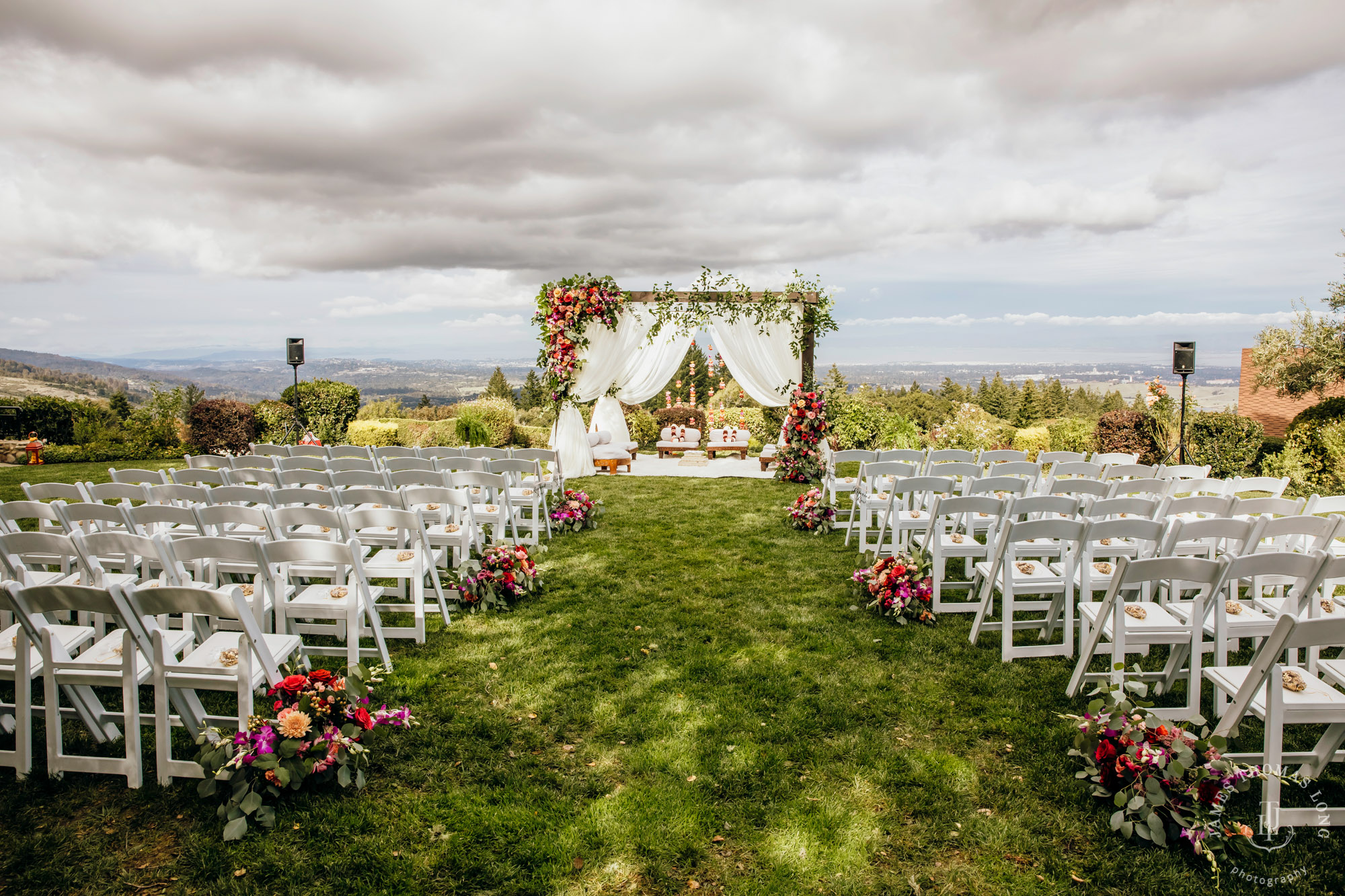 Destination wedding at Tomas Fogarty Winery CA by Seattle wedding photographer James Thomas Long Photography