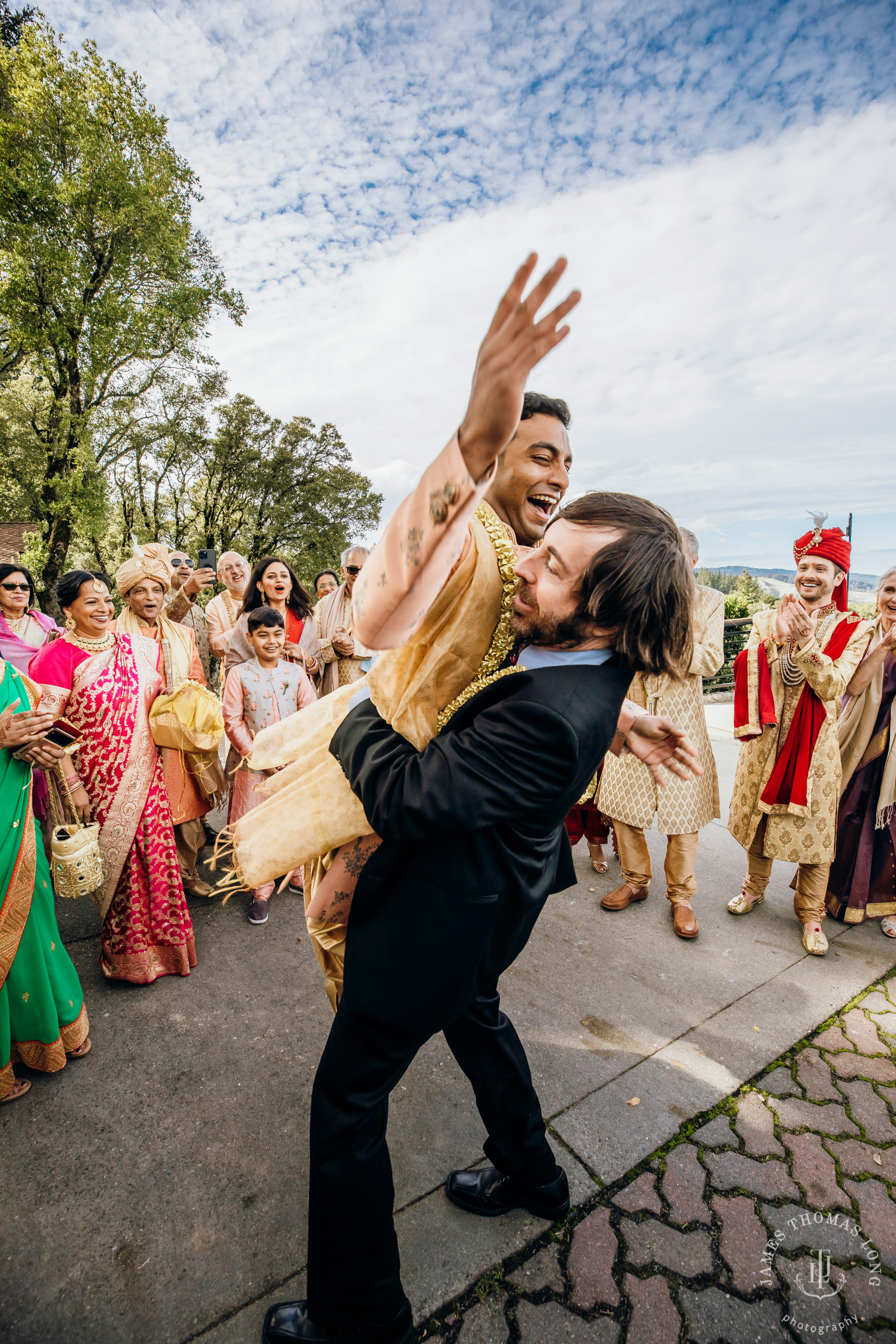 Destination wedding at Tomas Fogarty Winery CA by Seattle wedding photographer James Thomas Long Photography