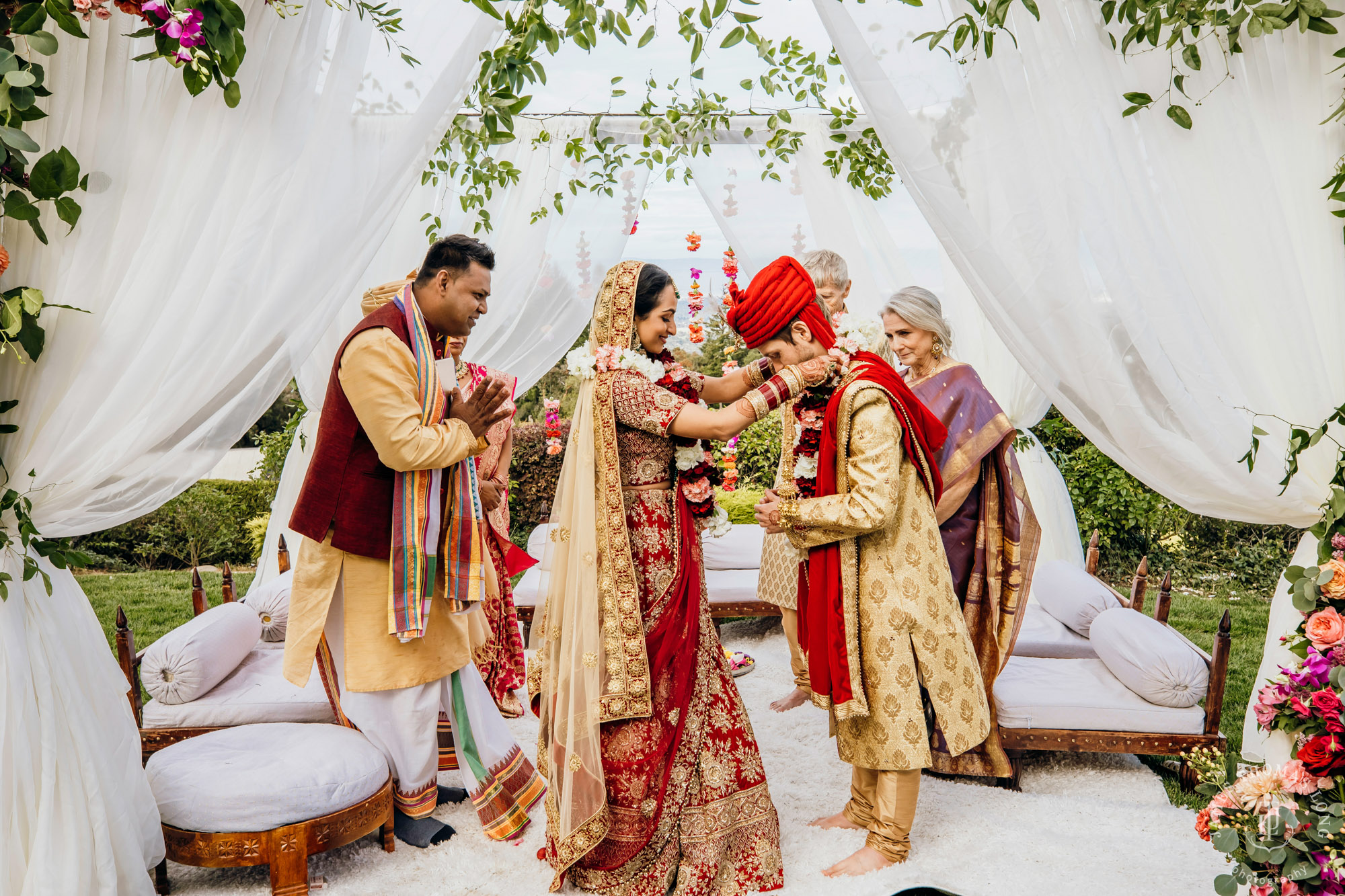 Destination wedding at Tomas Fogarty Winery CA by Seattle wedding photographer James Thomas Long Photography