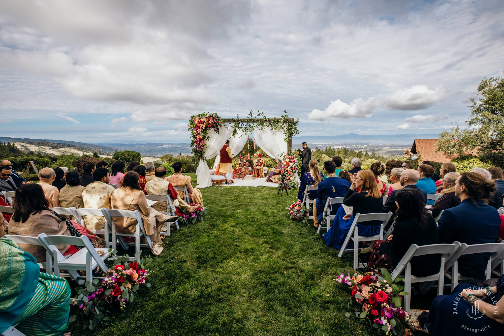 Destination wedding at Tomas Fogarty Winery CA by Seattle wedding photographer James Thomas Long Photography