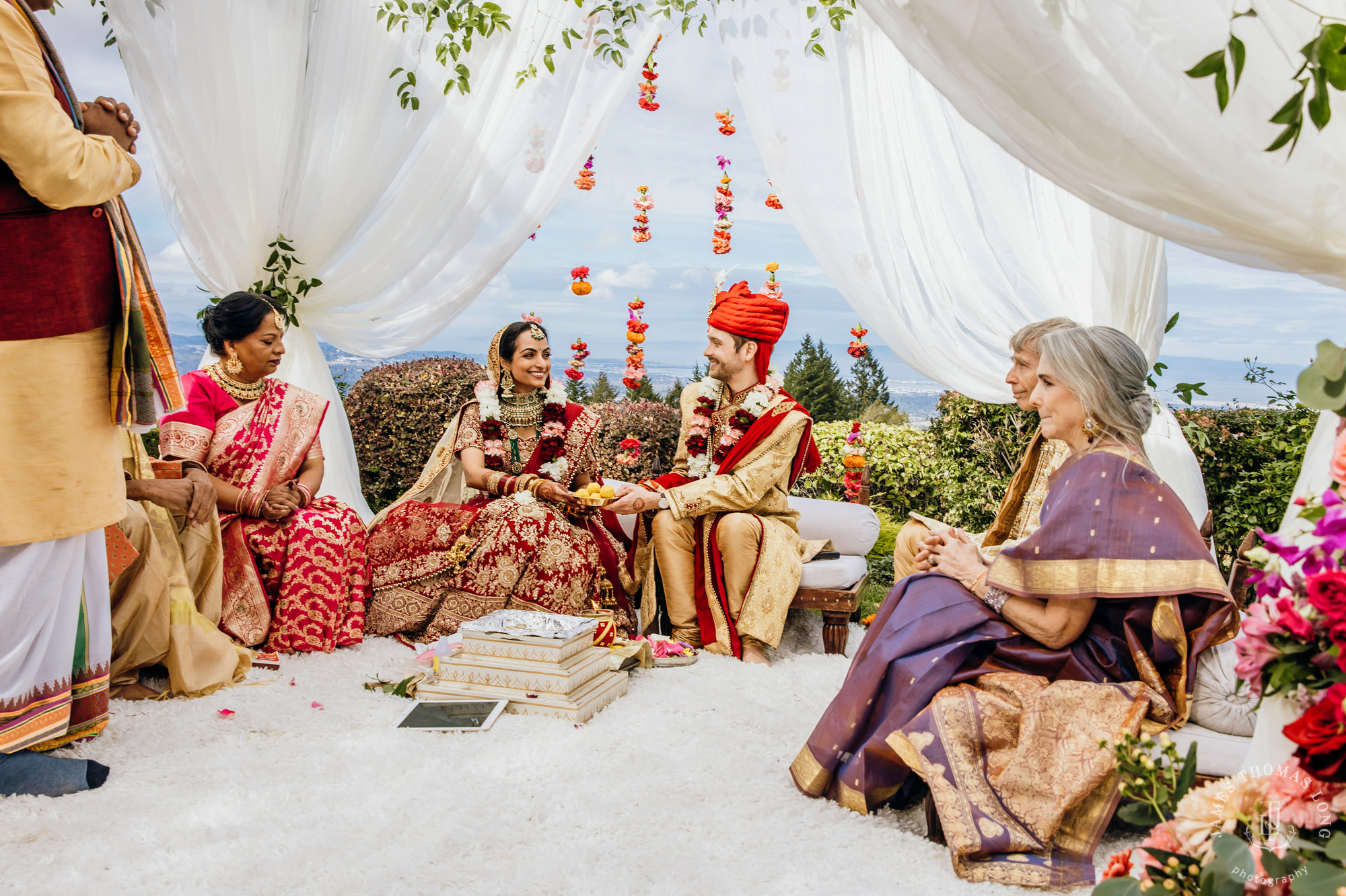 Destination wedding at Tomas Fogarty Winery CA by Seattle wedding photographer James Thomas Long Photography