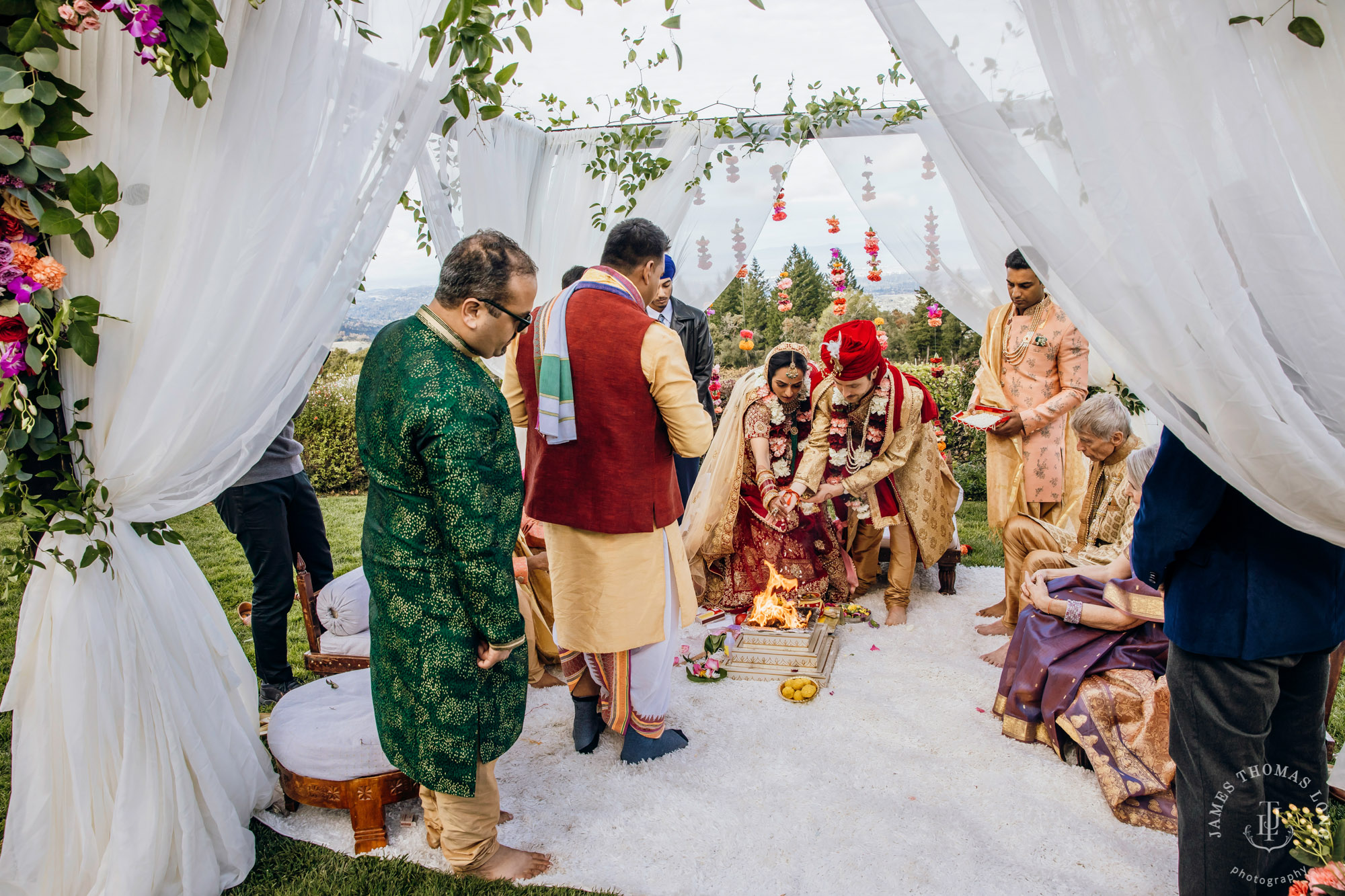 Destination wedding at Tomas Fogarty Winery CA by Seattle wedding photographer James Thomas Long Photography