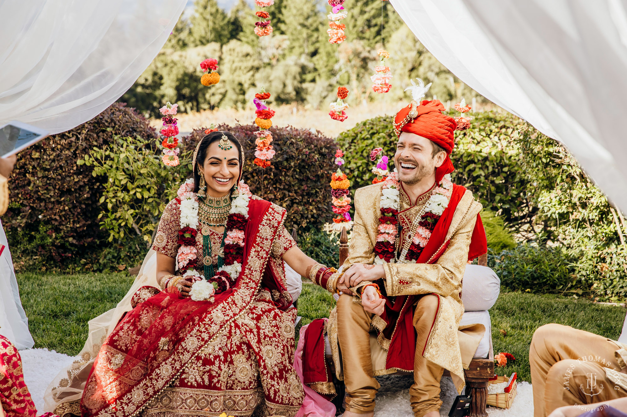 Destination wedding at Tomas Fogarty Winery CA by Seattle wedding photographer James Thomas Long Photography