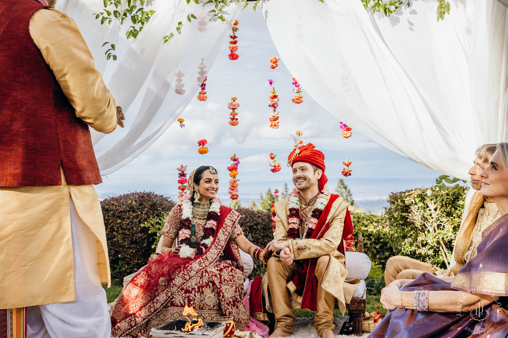 Destination wedding at Tomas Fogarty Winery CA by Seattle wedding photographer James Thomas Long Photography