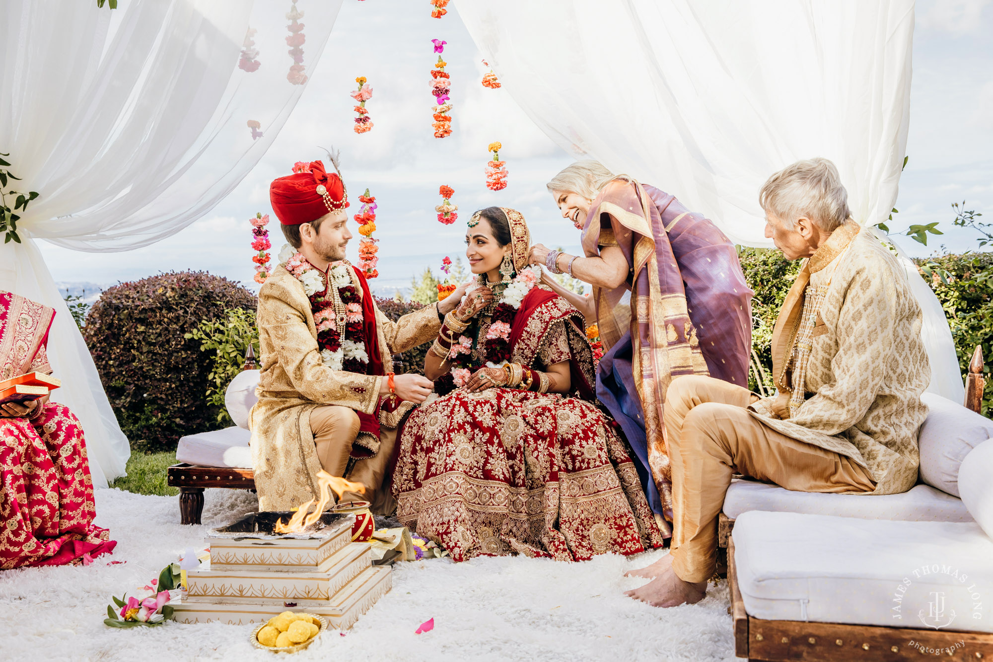 Destination wedding at Tomas Fogarty Winery CA by Seattle wedding photographer James Thomas Long Photography