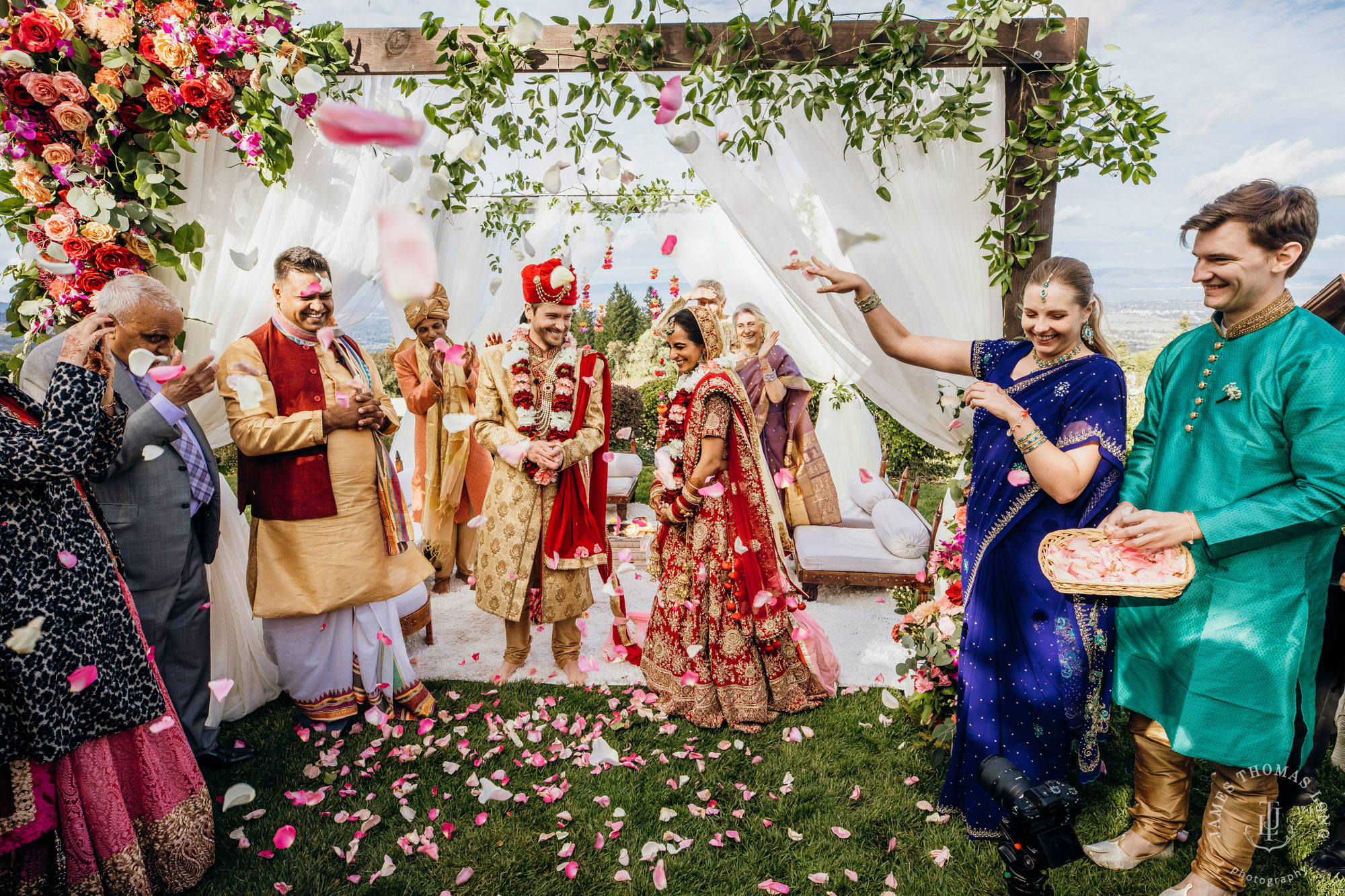 Destination wedding at Tomas Fogarty Winery CA by Seattle wedding photographer James Thomas Long Photography