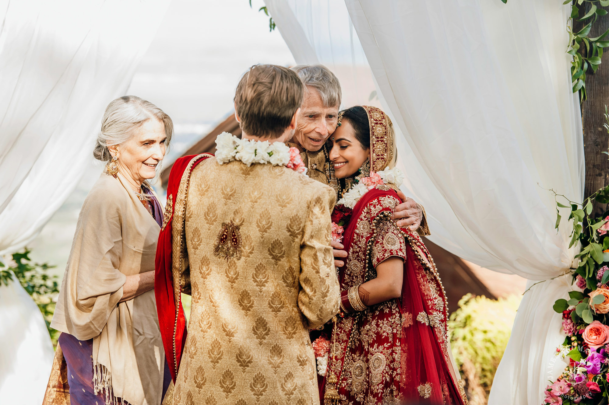 Destination wedding at Tomas Fogarty Winery CA by Seattle wedding photographer James Thomas Long Photography