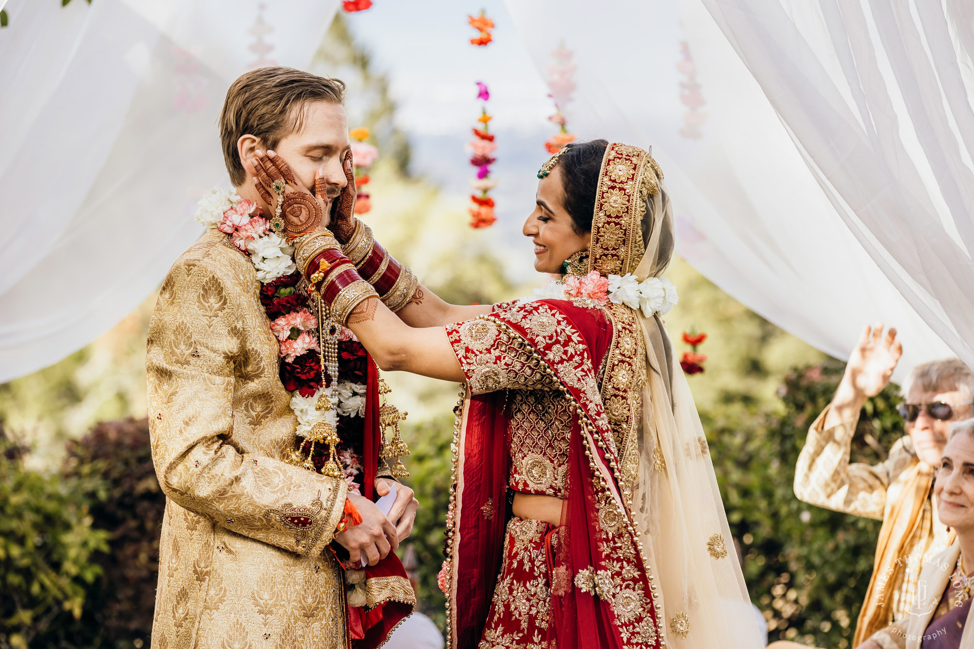 Destination wedding at Tomas Fogarty Winery CA by Seattle wedding photographer James Thomas Long Photography