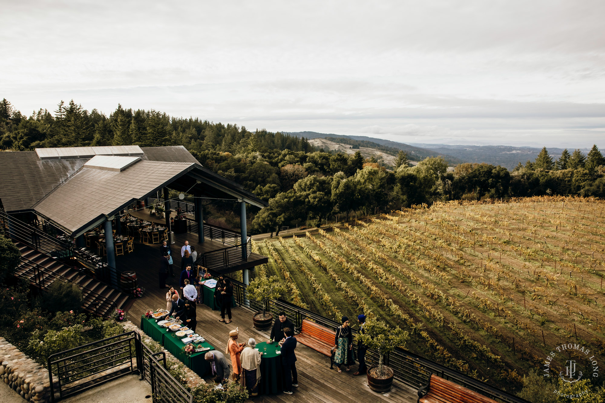 Destination wedding at Thomas Fogarty Winery CA by Seattle wedding photographer James Thomas Long Photography