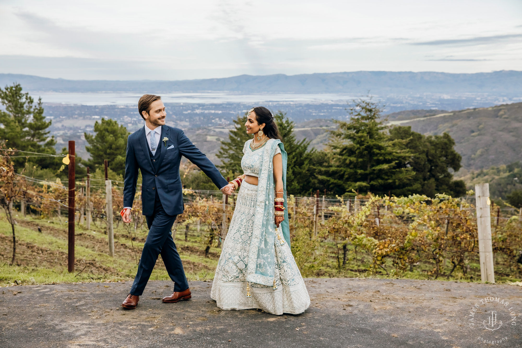 Destination wedding at Thomas Fogarty Winery CA by Seattle wedding photographer James Thomas Long Photography