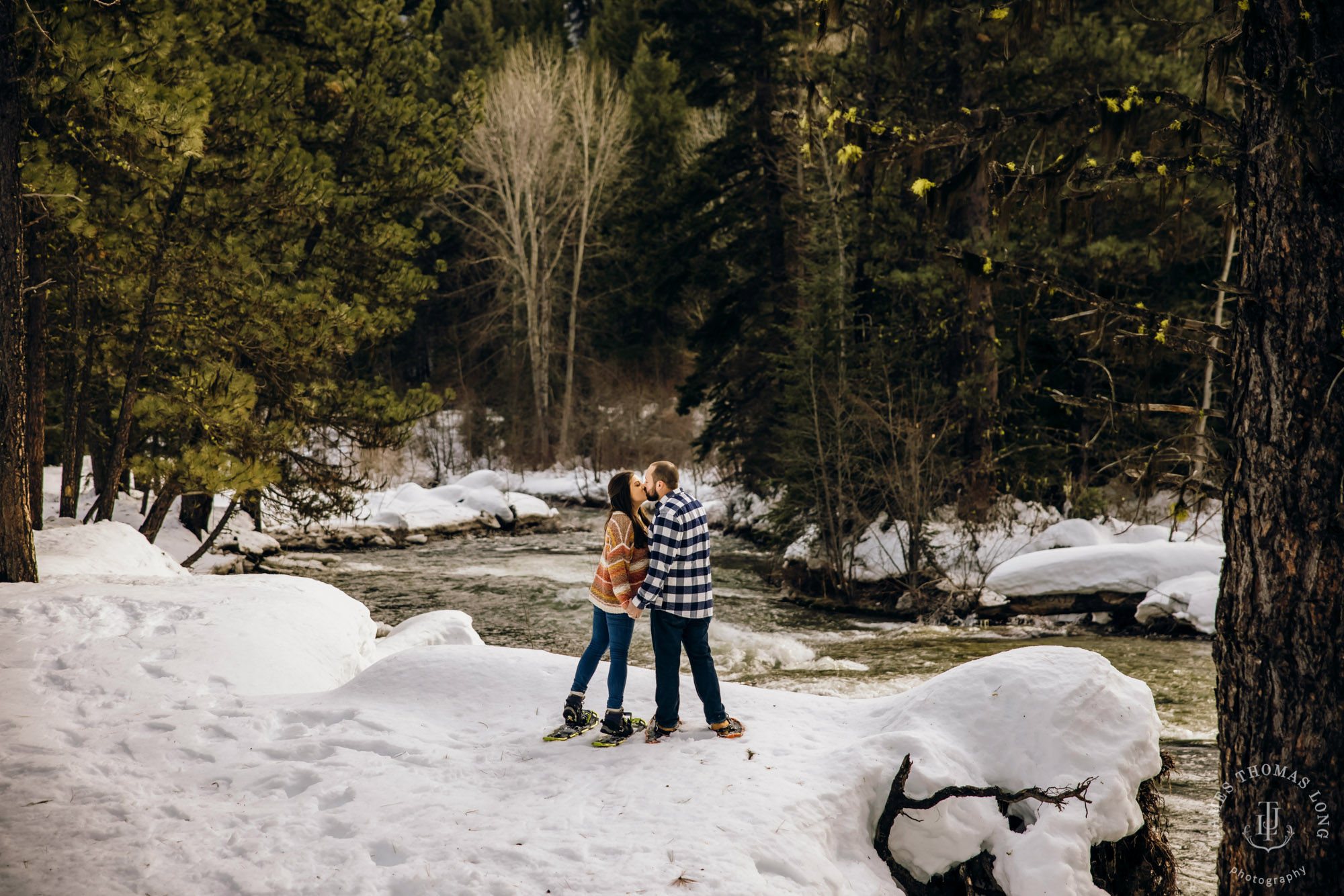 Cascade Mountain adventure engagement session in the snow by Snoqualmie wedding photographer James Thomas Long Photography