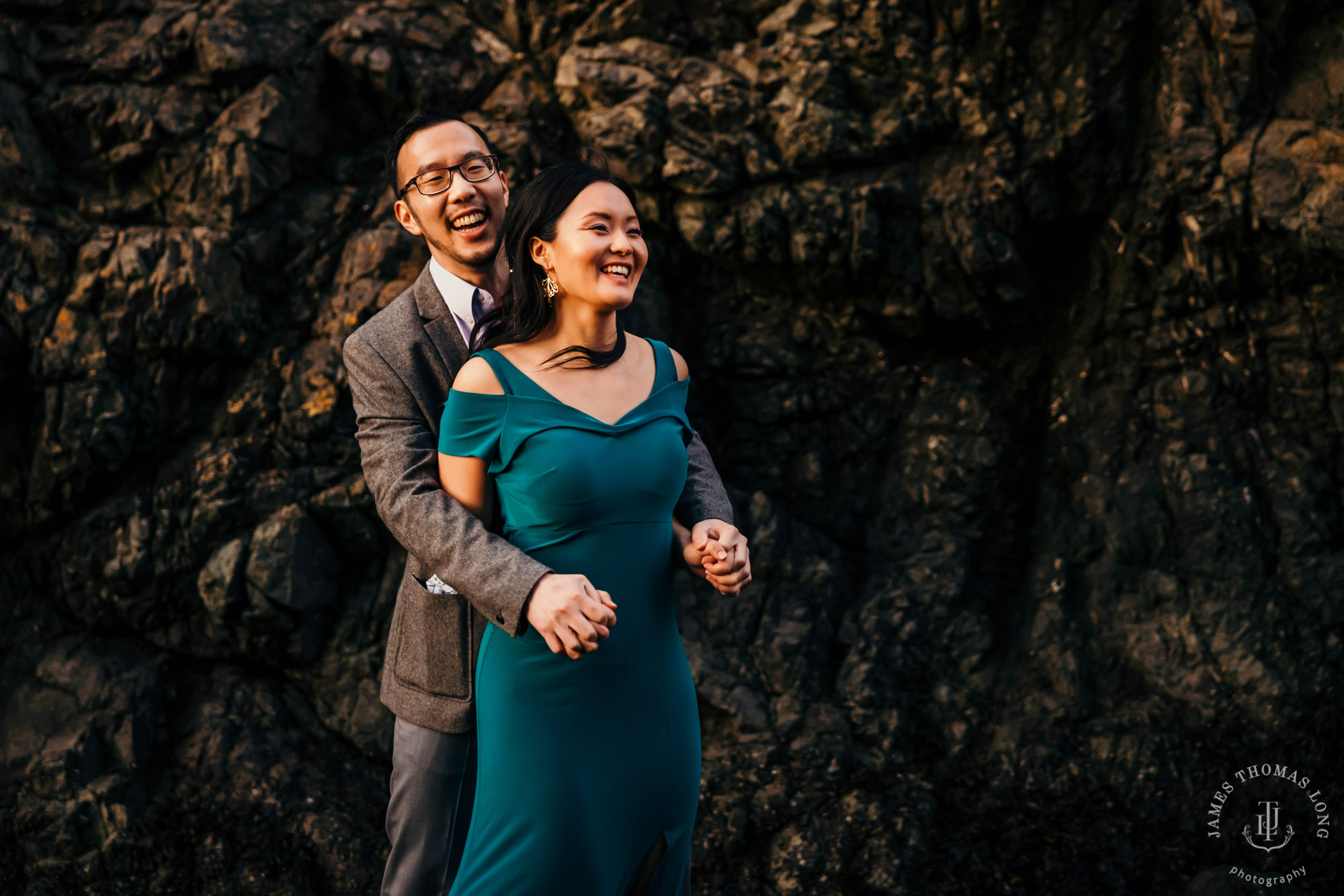 Adventure engagement session in the Puget Sound by Seattle wedding photographer James Thomas Long Photography