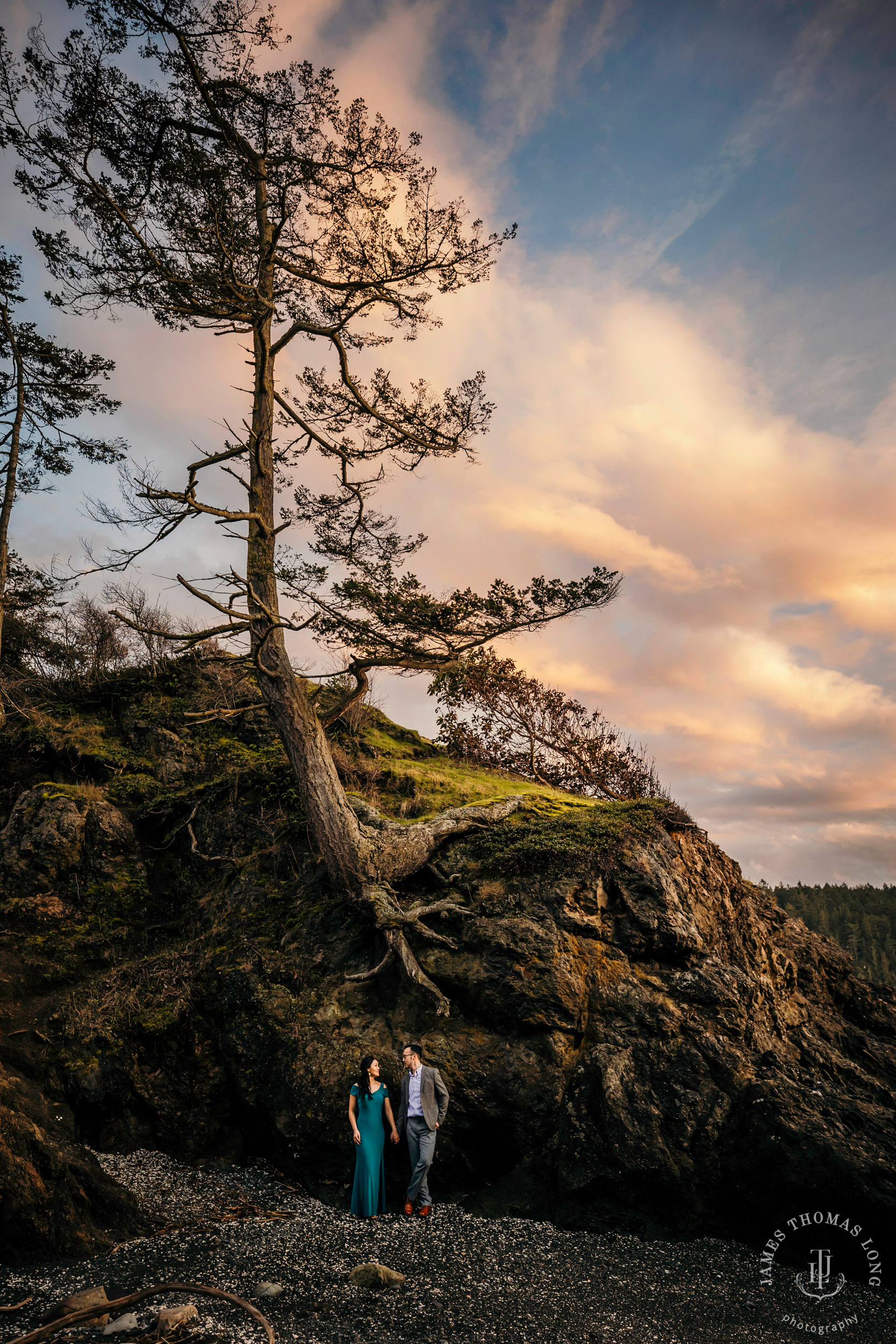 Adventure engagement session in the Puget Sound by Seattle wedding photographer James Thomas Long Photography