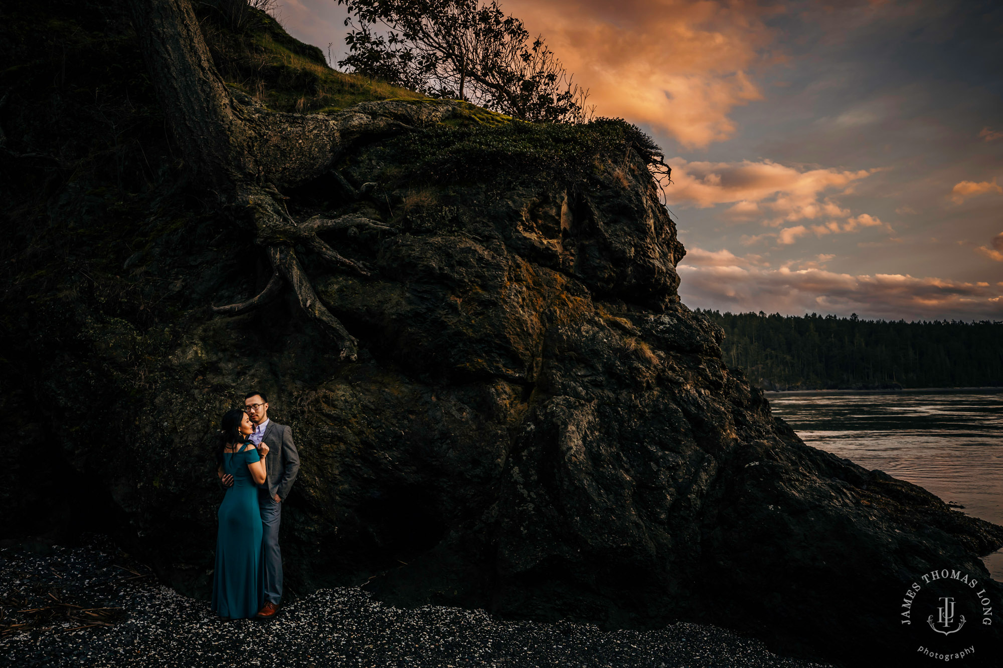 Adventure engagement session in the Puget Sound by Seattle wedding photographer James Thomas Long Photography