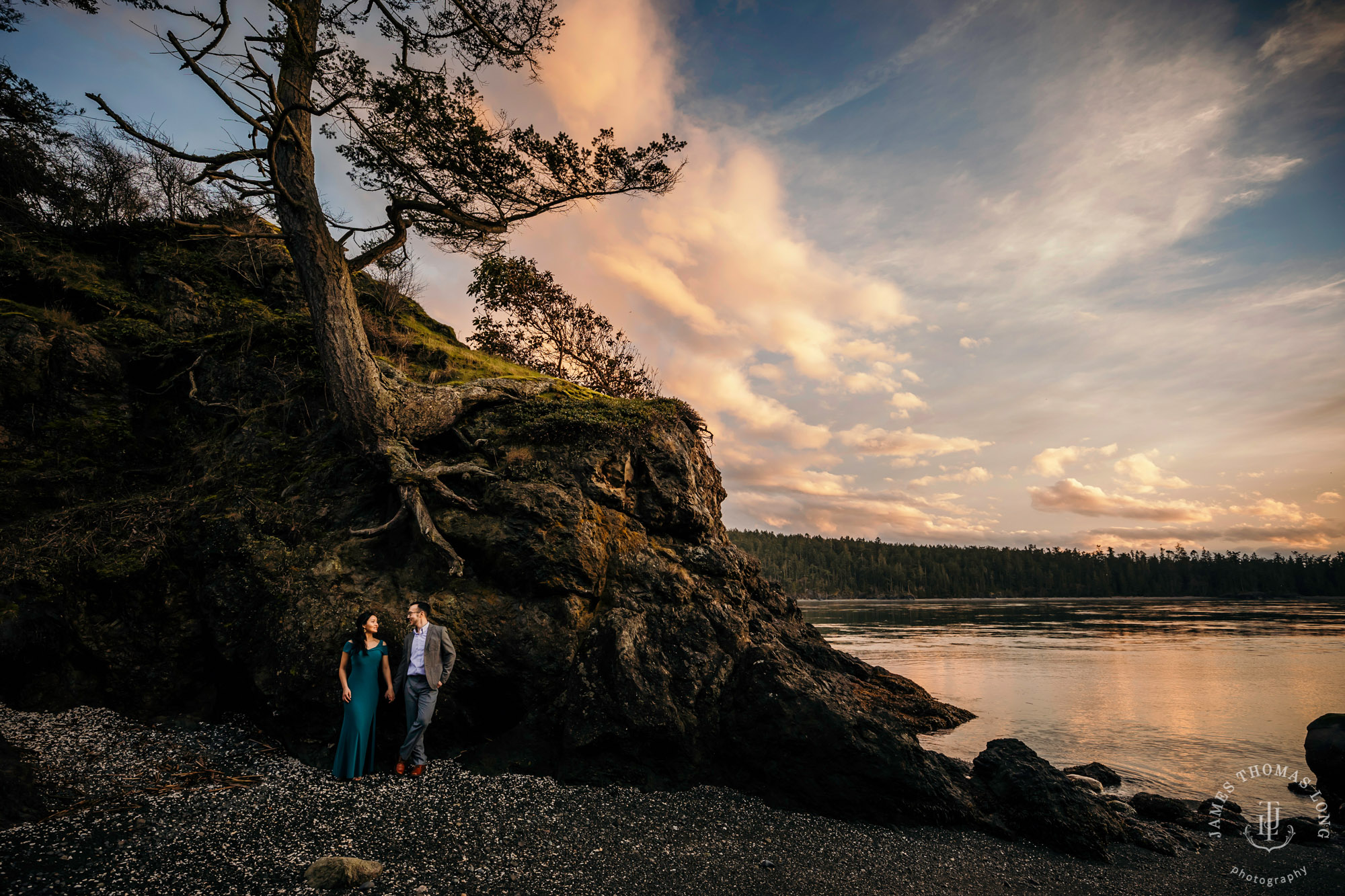 Adventure engagement session in the Puget Sound by Seattle wedding photographer James Thomas Long Photography