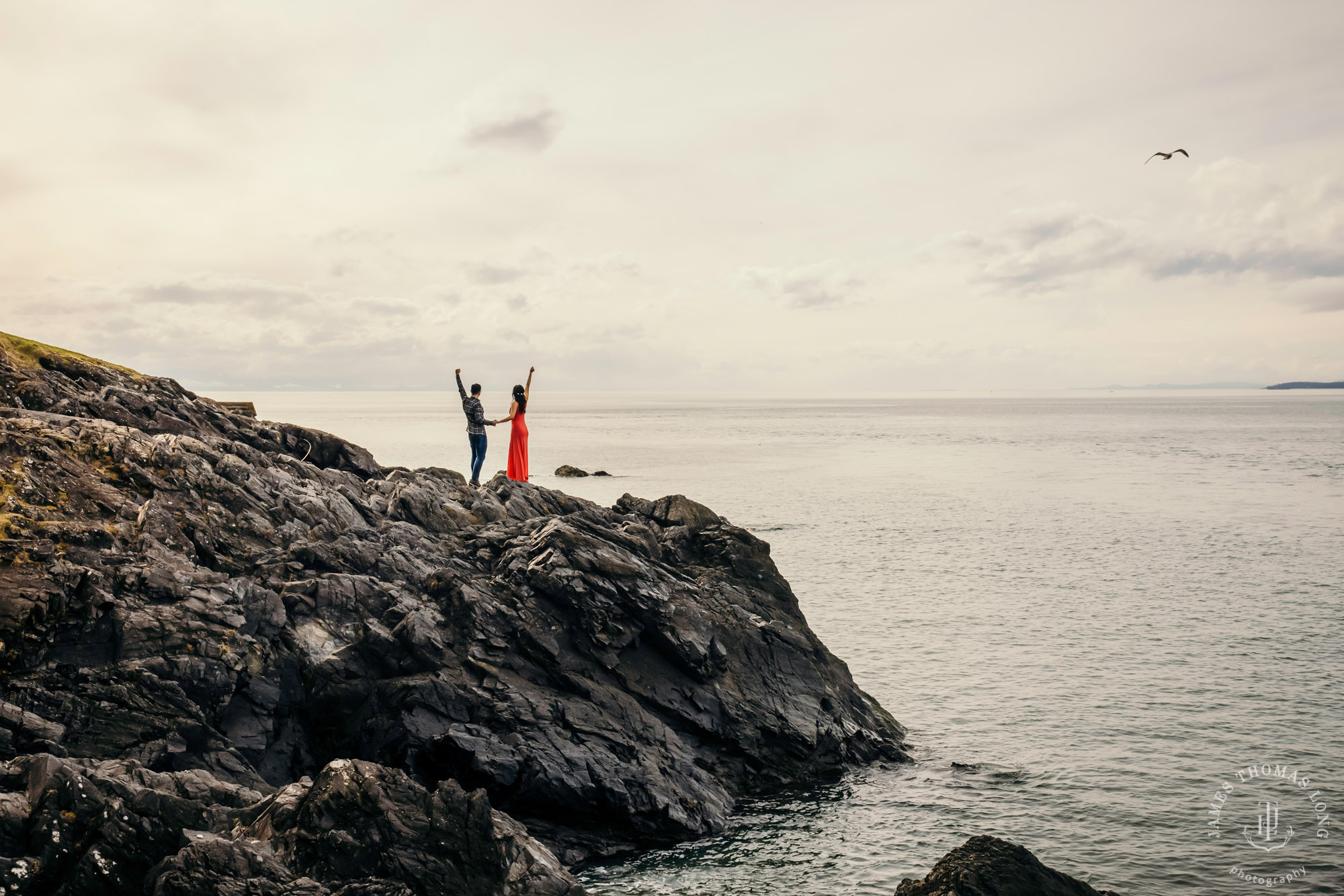 Adventure engagement session in the Puget Sound by Seattle wedding photographer James Thomas Long Photography