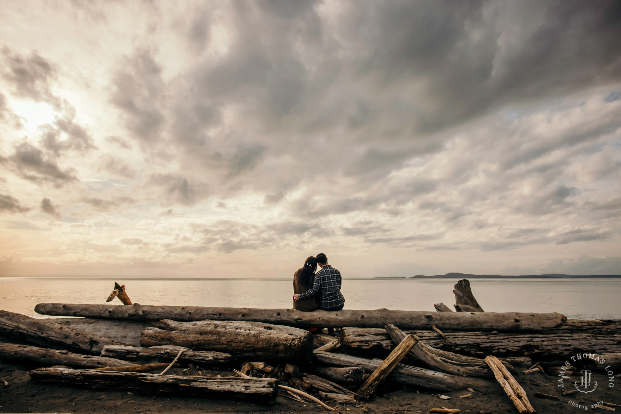 Adventure engagement session in the Puget Sound by Seattle wedding photographer James Thomas Long Photography