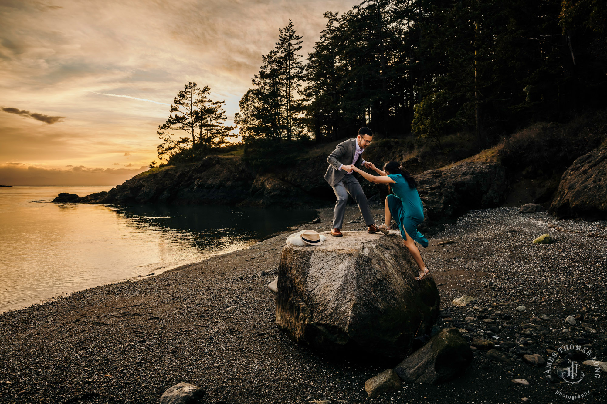 Adventure engagement session in the Puget Sound by Seattle wedding photographer James Thomas Long Photography