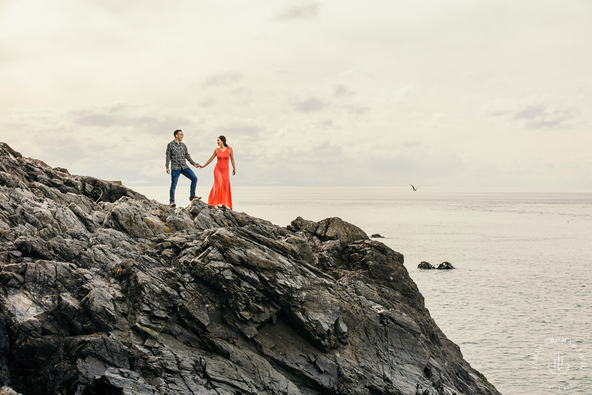 Adventure engagement session in the Puget Sound by Seattle wedding photographer James Thomas Long Photography