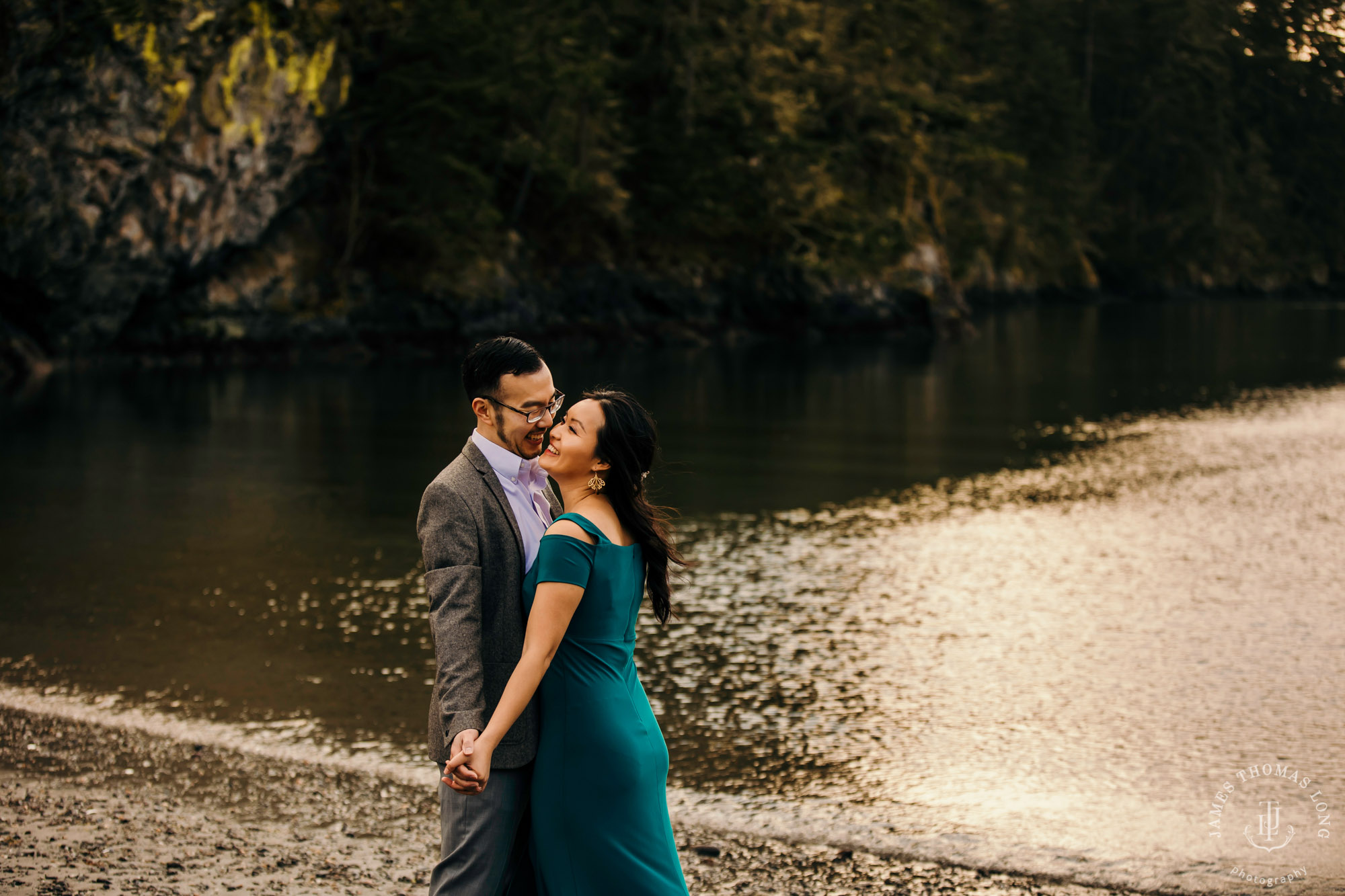 Adventure engagement session in the Puget Sound by Seattle wedding photographer James Thomas Long Photography