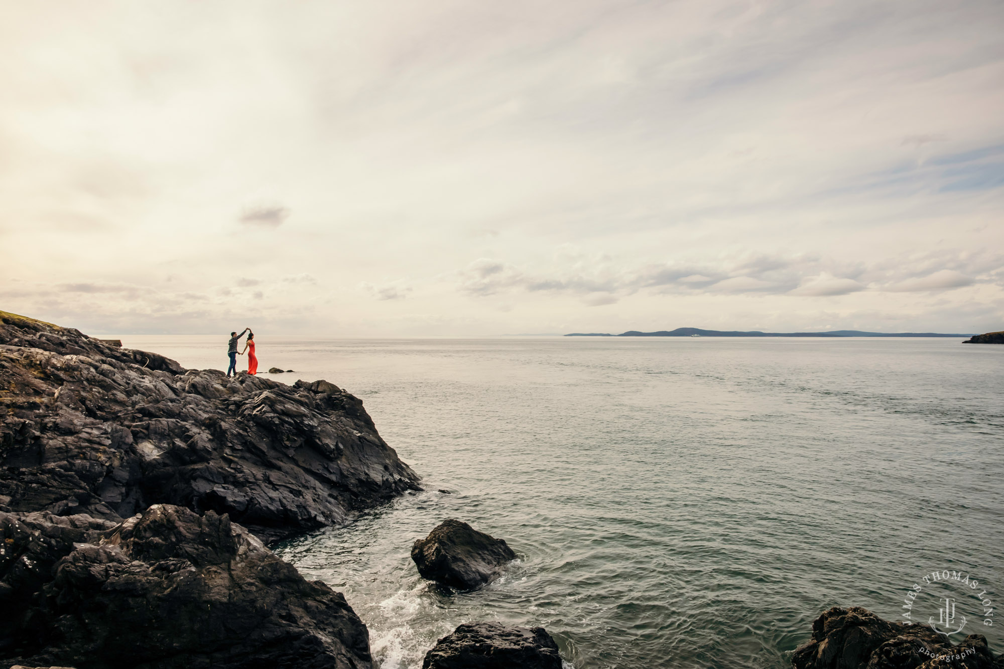 Adventure engagement session in the Puget Sound by Seattle wedding photographer James Thomas Long Photography