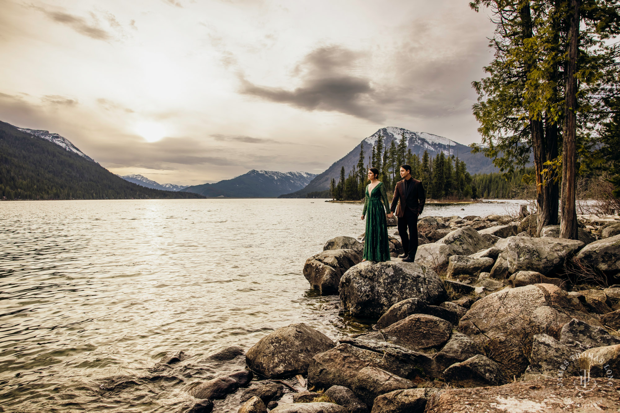 Seattle Cascade Mountain adventure engagement session by Seattle adventure elopement photographer James Thomas Long Photography