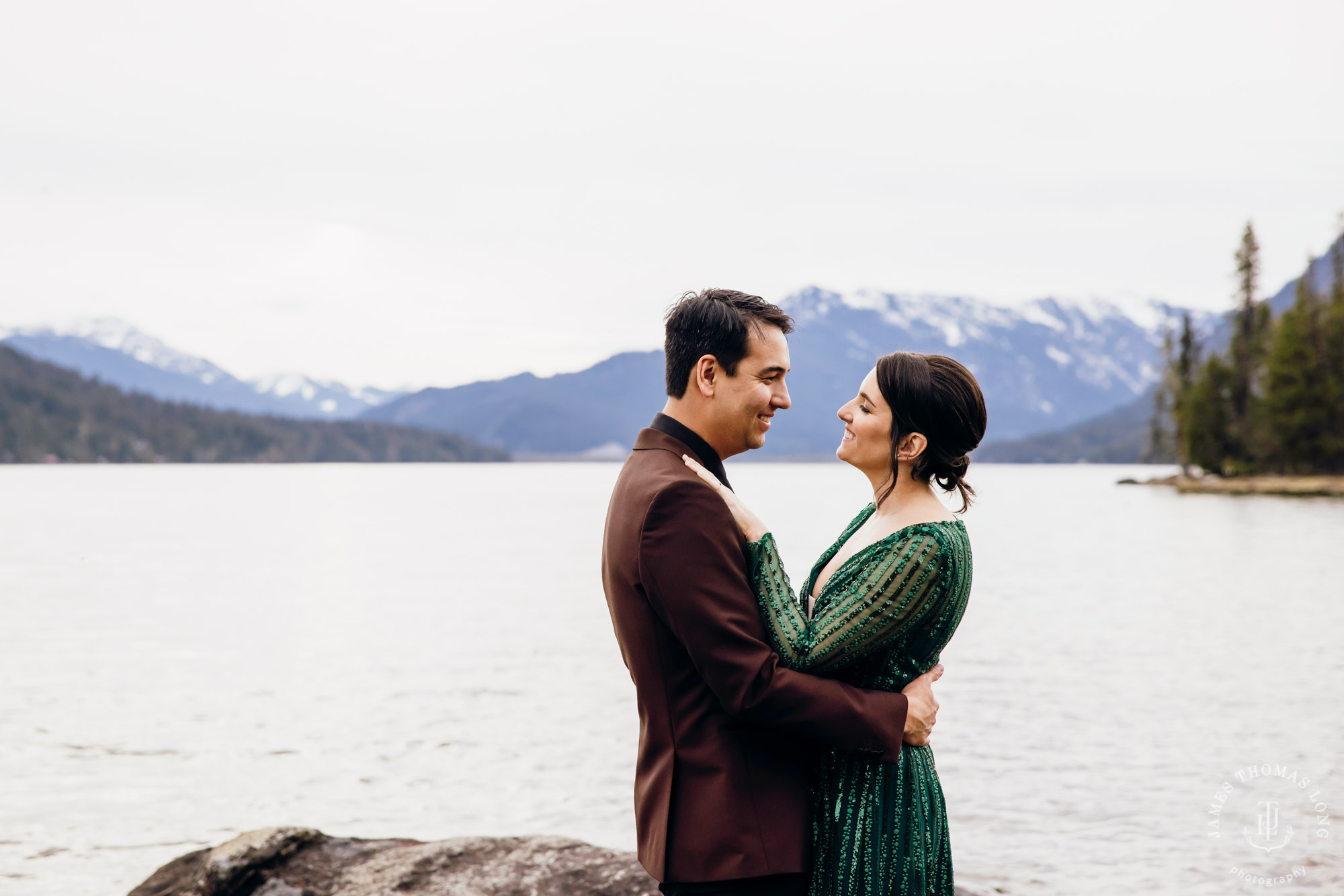 Seattle Cascade Mountain adventure engagement session by Seattle adventure elopement photographer James Thomas Long Photography