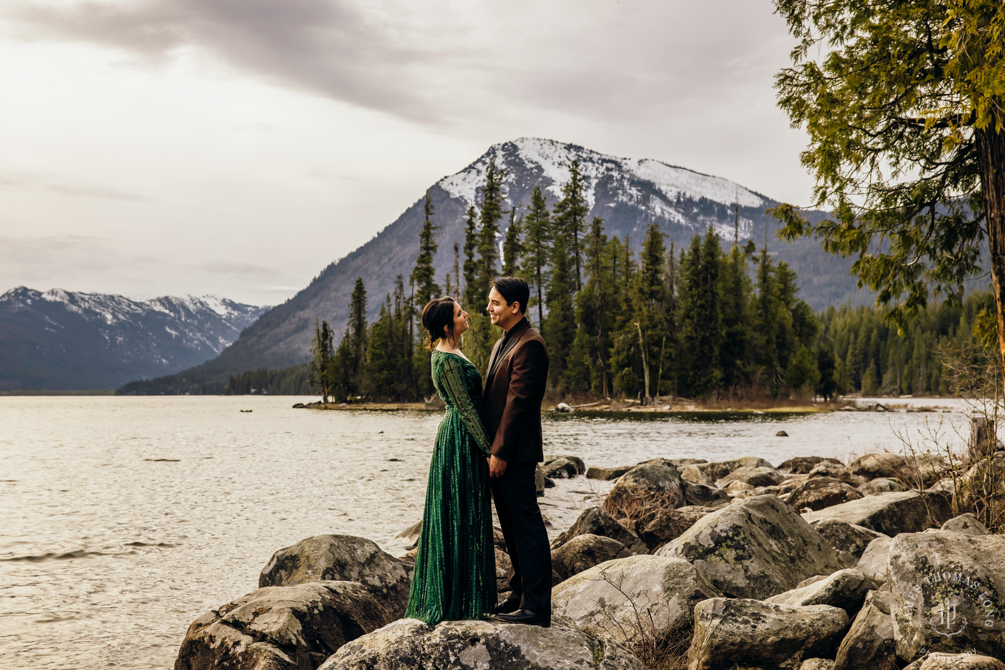 Seattle Cascade Mountain adventure engagement session by Seattle adventure elopement photographer James Thomas Long Photography