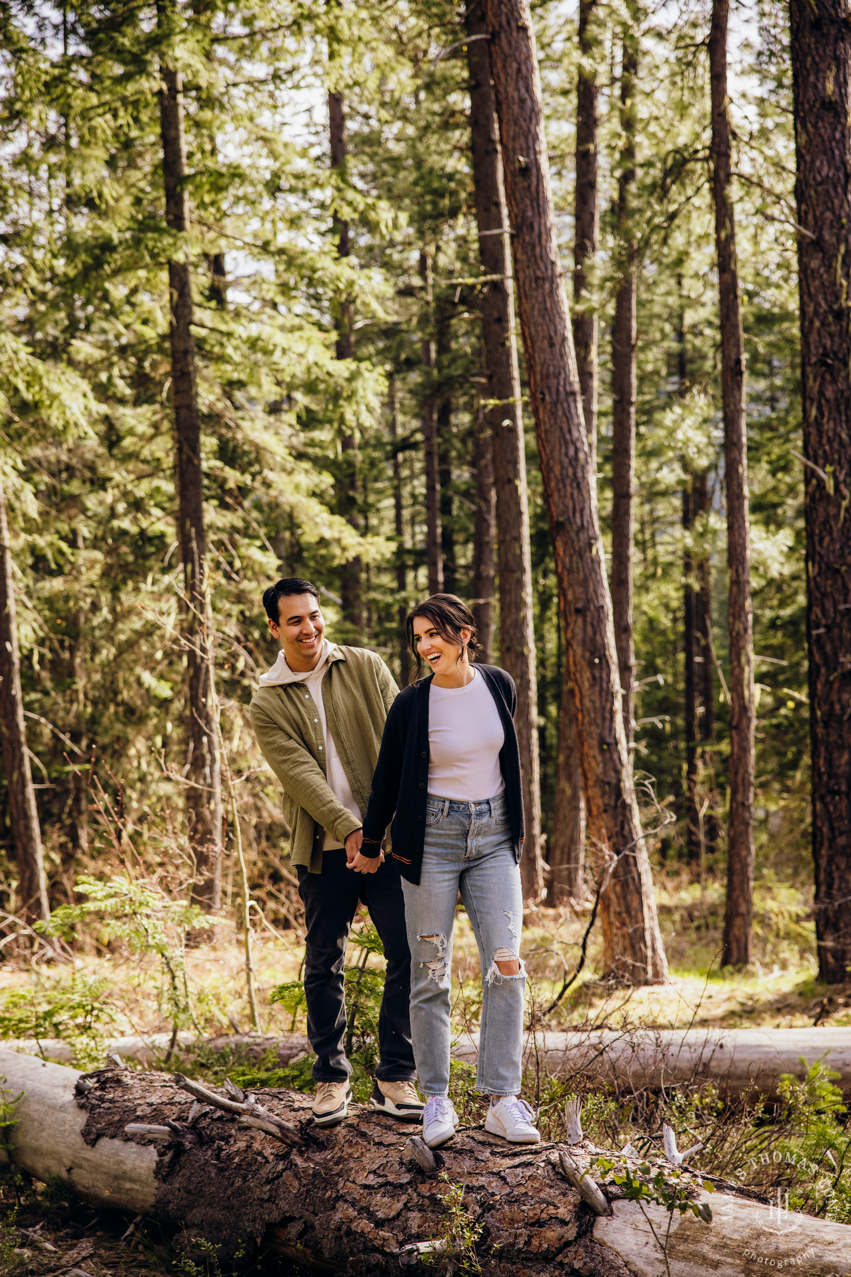 Seattle Cascade Mountain adventure engagement session by Seattle adventure elopement photographer James Thomas Long Photography