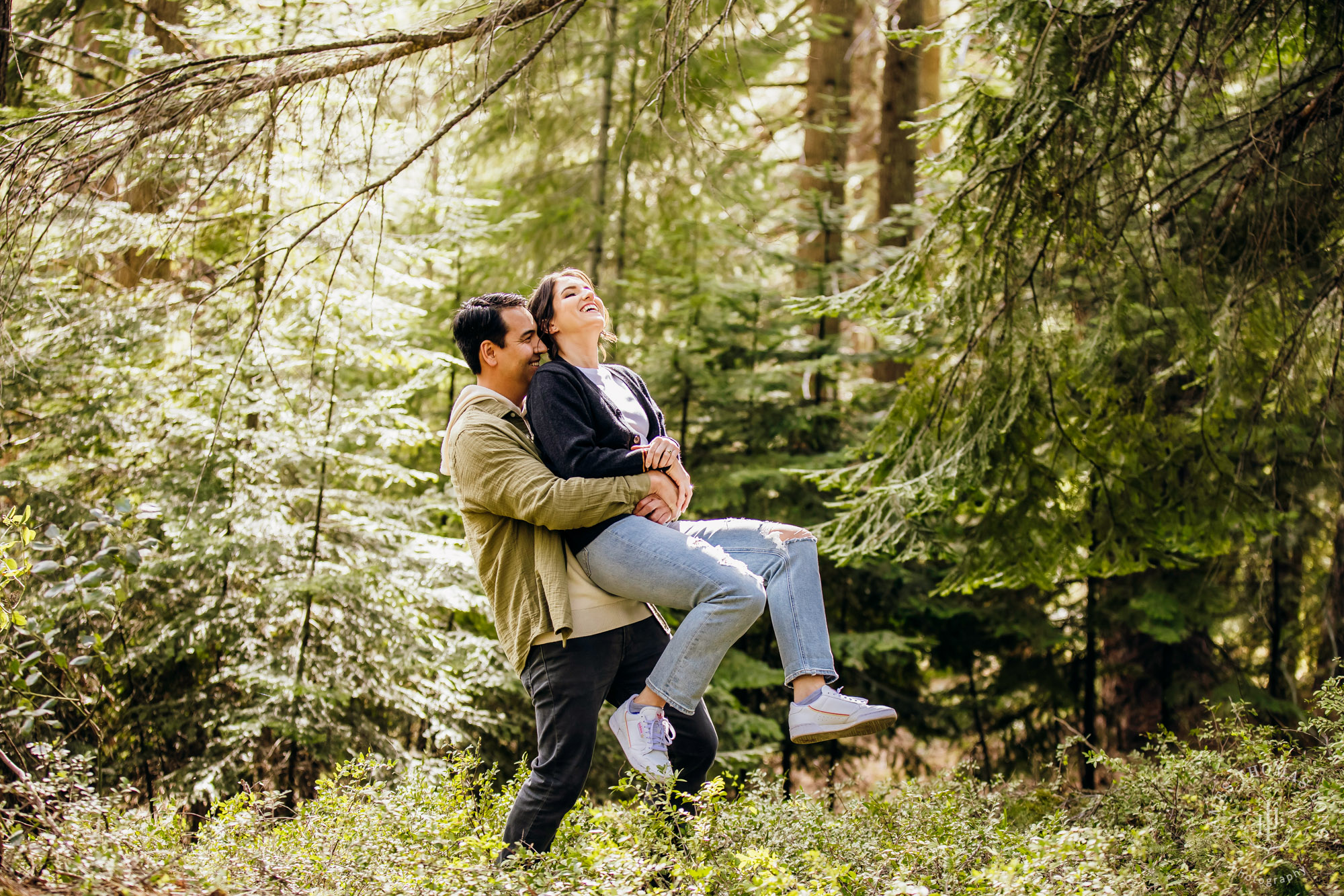 Seattle Cascade Mountain adventure engagement session by Seattle adventure elopement photographer James Thomas Long Photography