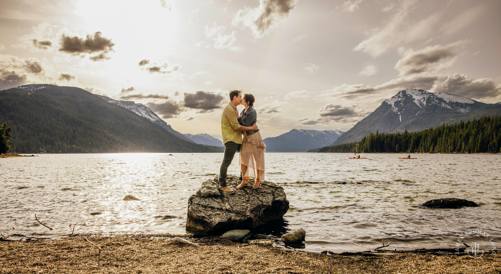 Seattle Cascade Mountain adventure engagement session by Seattle adventure elopement photographer James Thomas Long Photography