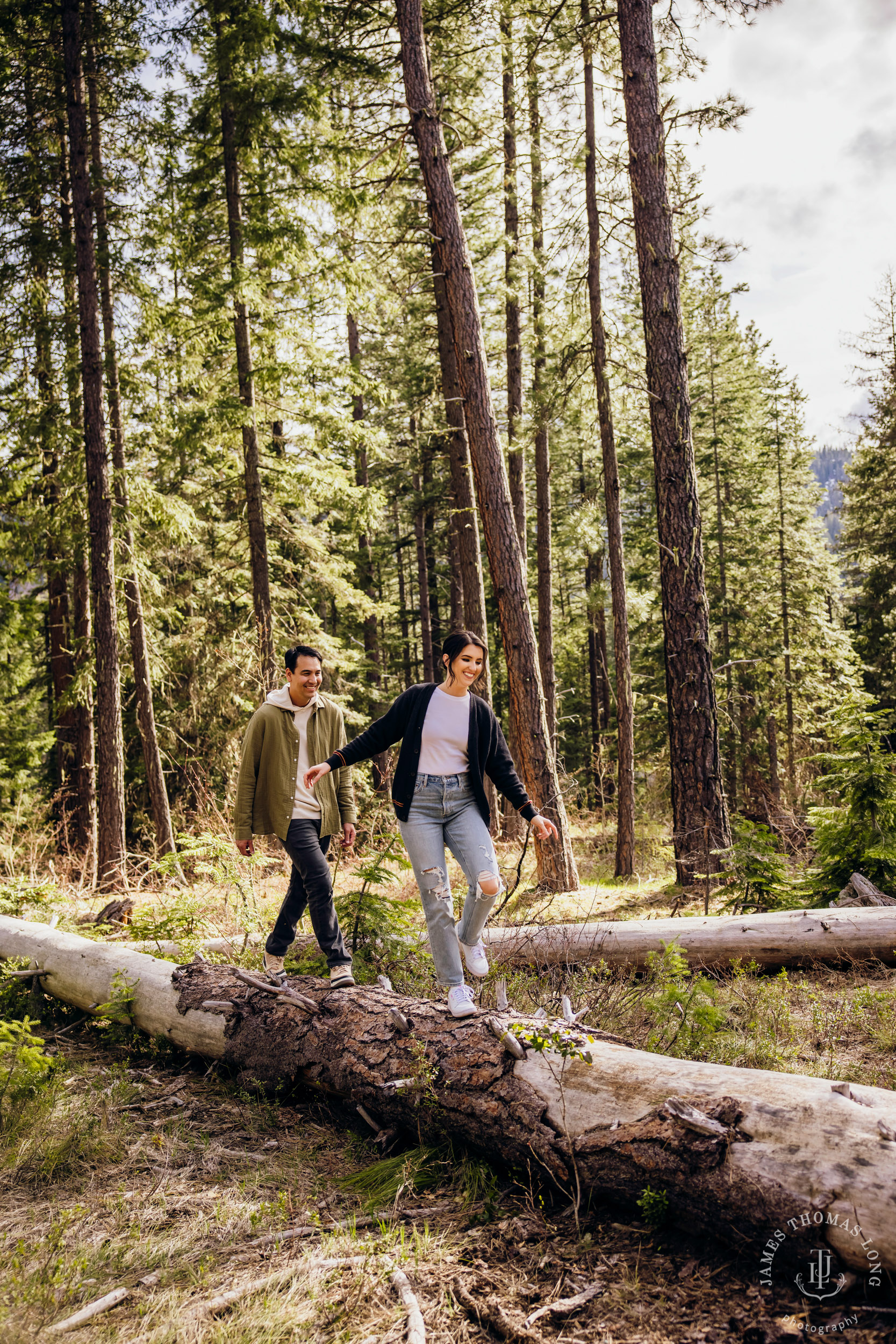 Seattle Cascade Mountain adventure engagement session by Seattle adventure elopement photographer James Thomas Long Photography