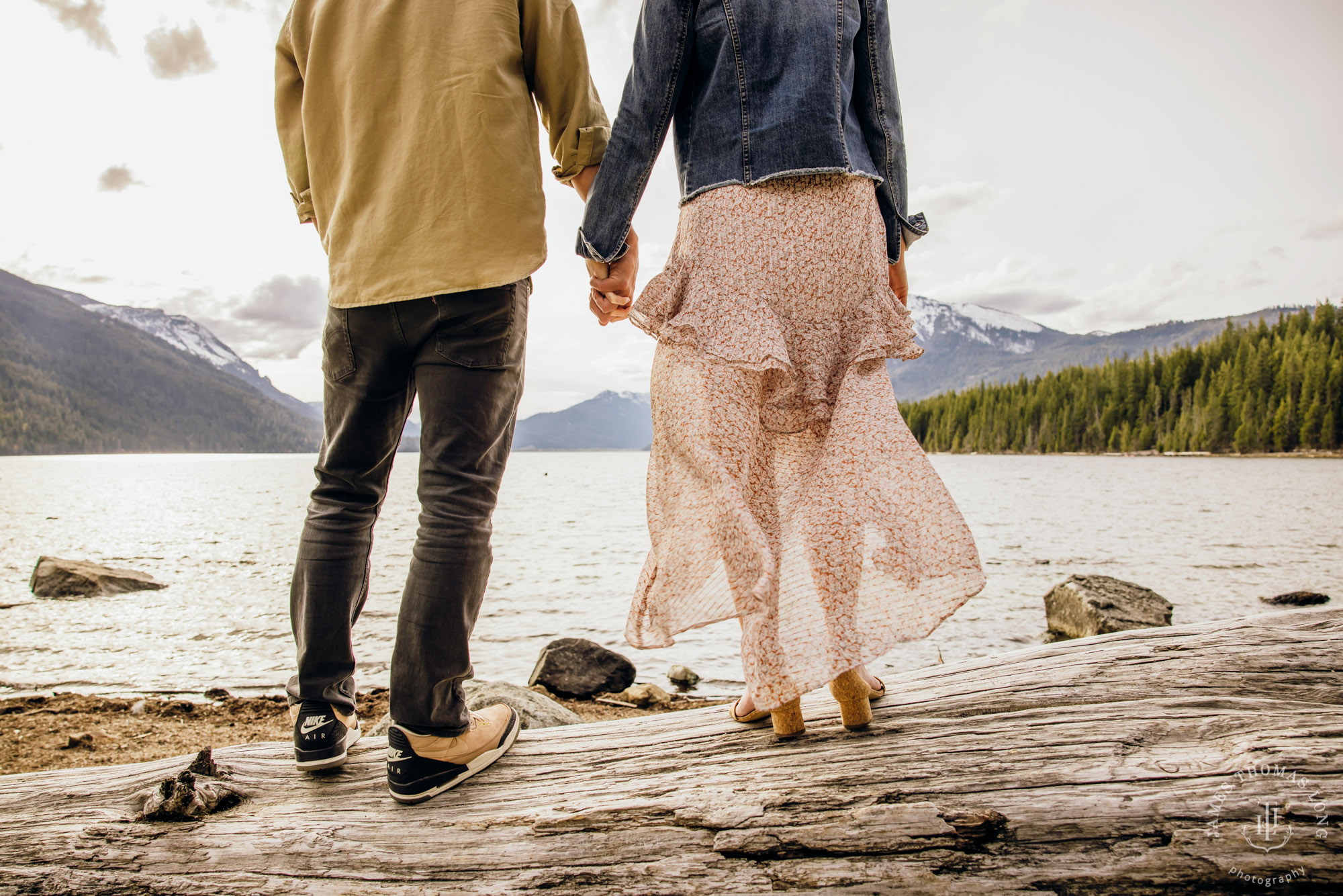 Seattle Cascade Mountain adventure engagement session by Seattle adventure elopement photographer James Thomas Long Photography