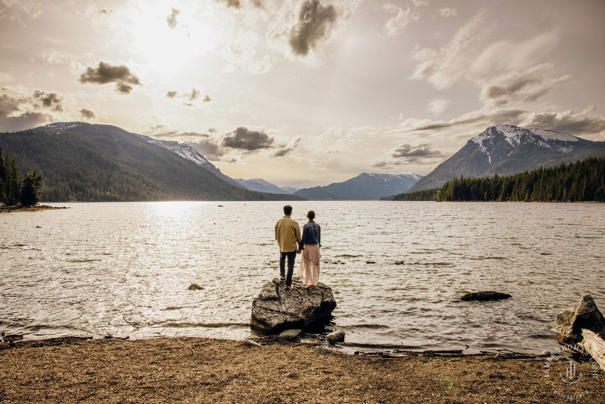 Seattle Cascade Mountain adventure engagement session by Seattle adventure elopement photographer James Thomas Long Photography