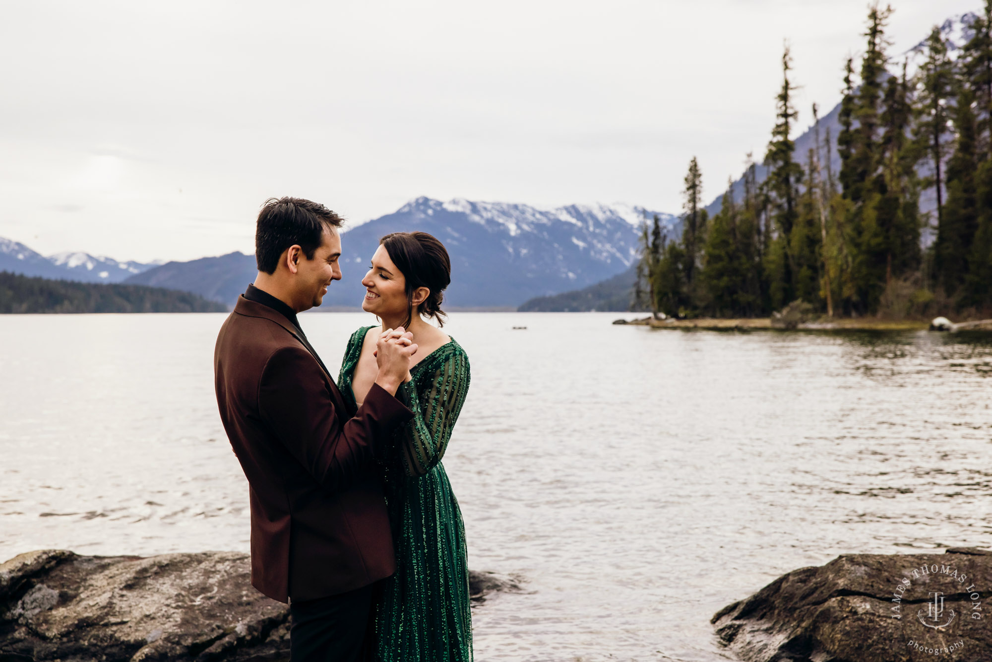 Seattle Cascade Mountain adventure engagement session by Seattle adventure elopement photographer James Thomas Long Photography